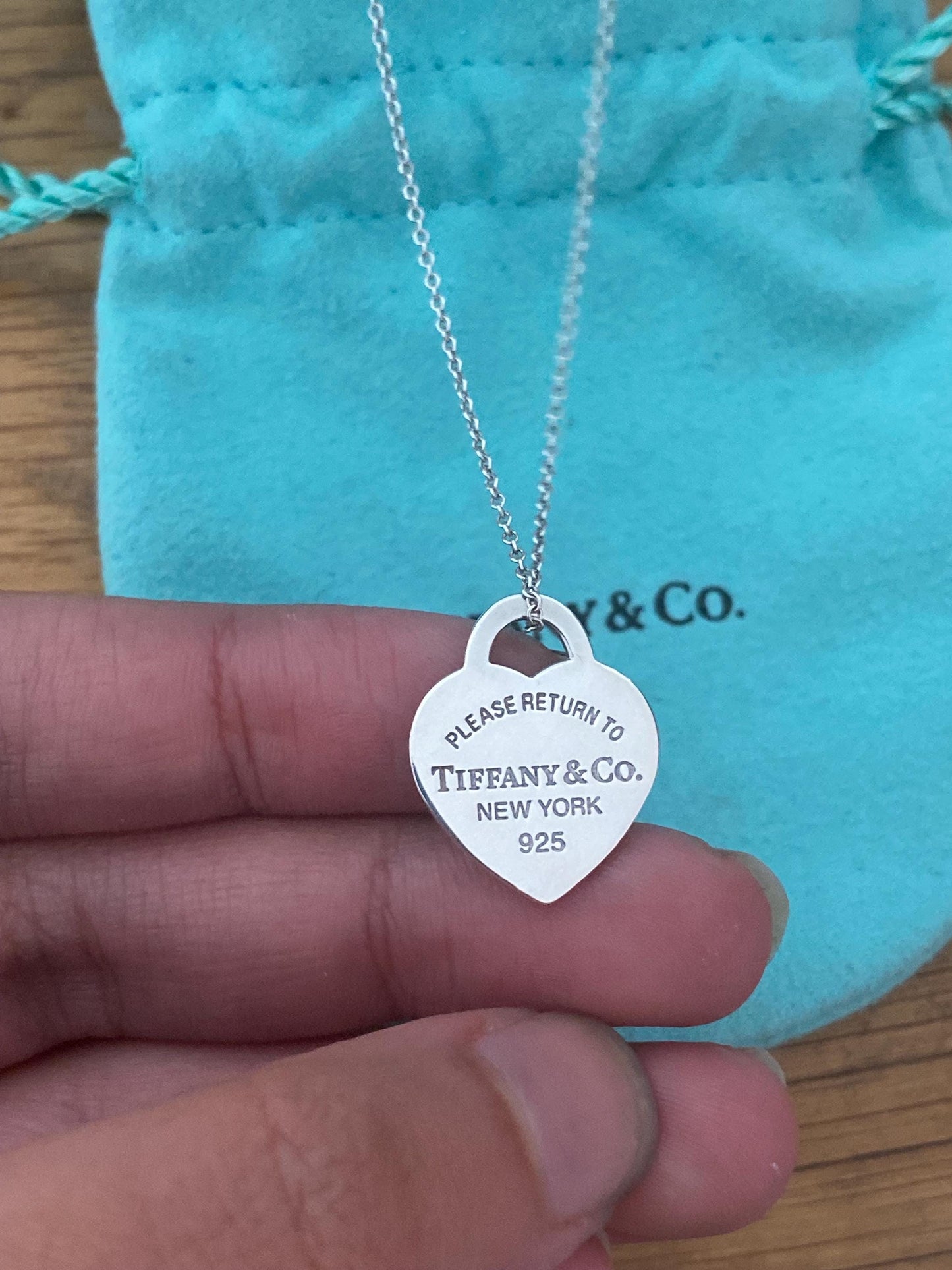 Tiffany and co small heart silver necklace