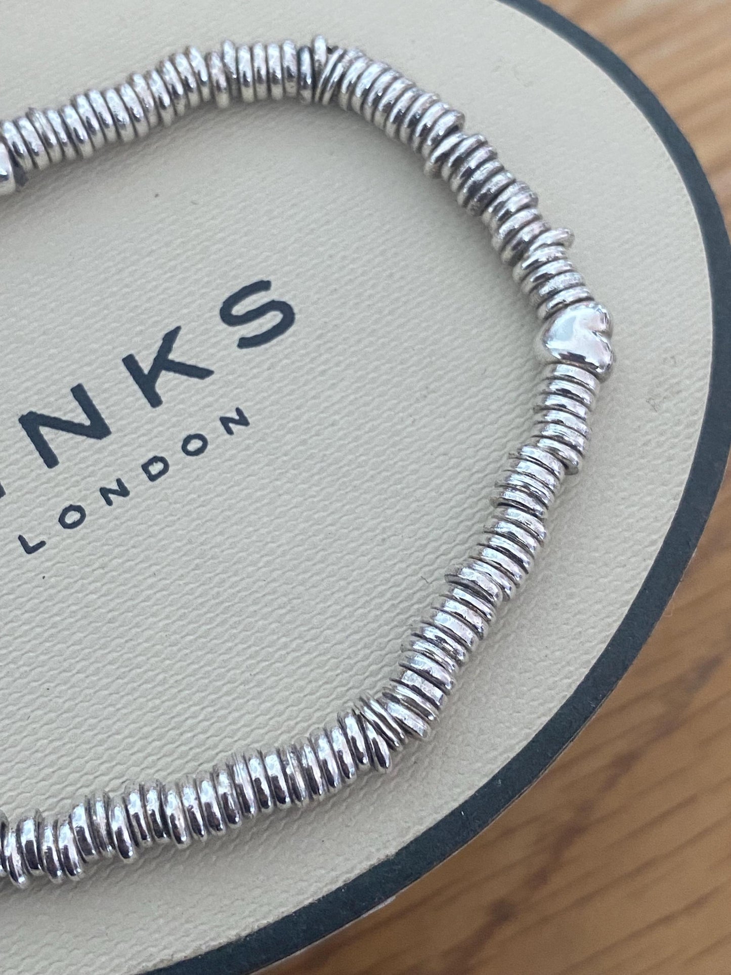 Links of London vintage rare xs sweetie heart bracelet, sterling silver, medium