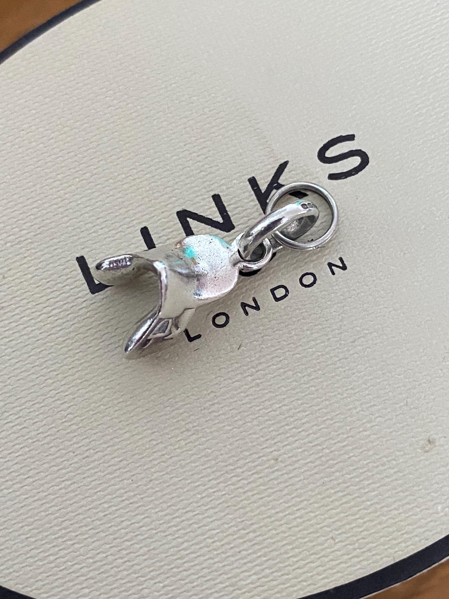 Genuine Links Of London Sterling Silver saddle Charm Vintage, Assay hallmarked