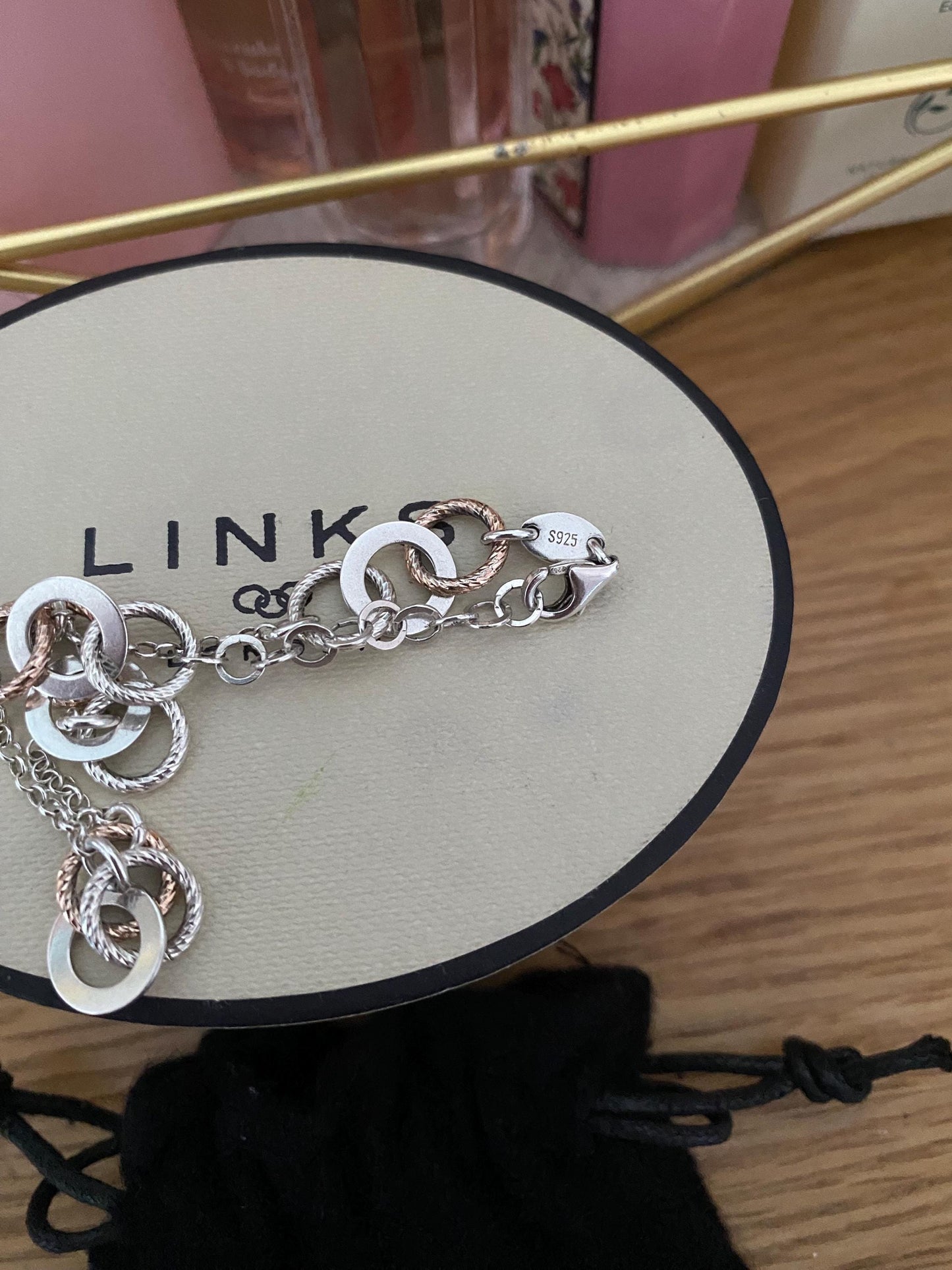 Rare beautiful Links of London aroura bracelet, sterling silver, genuine