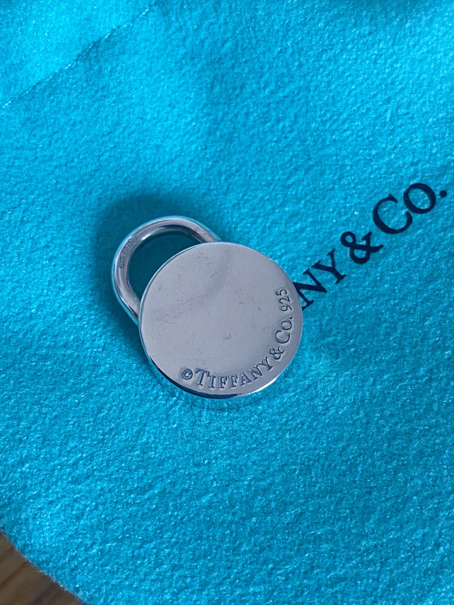 Very rare Tiffany & Co 1837 sterling silver circle padlock charm, Assay hallmarked, Genuine