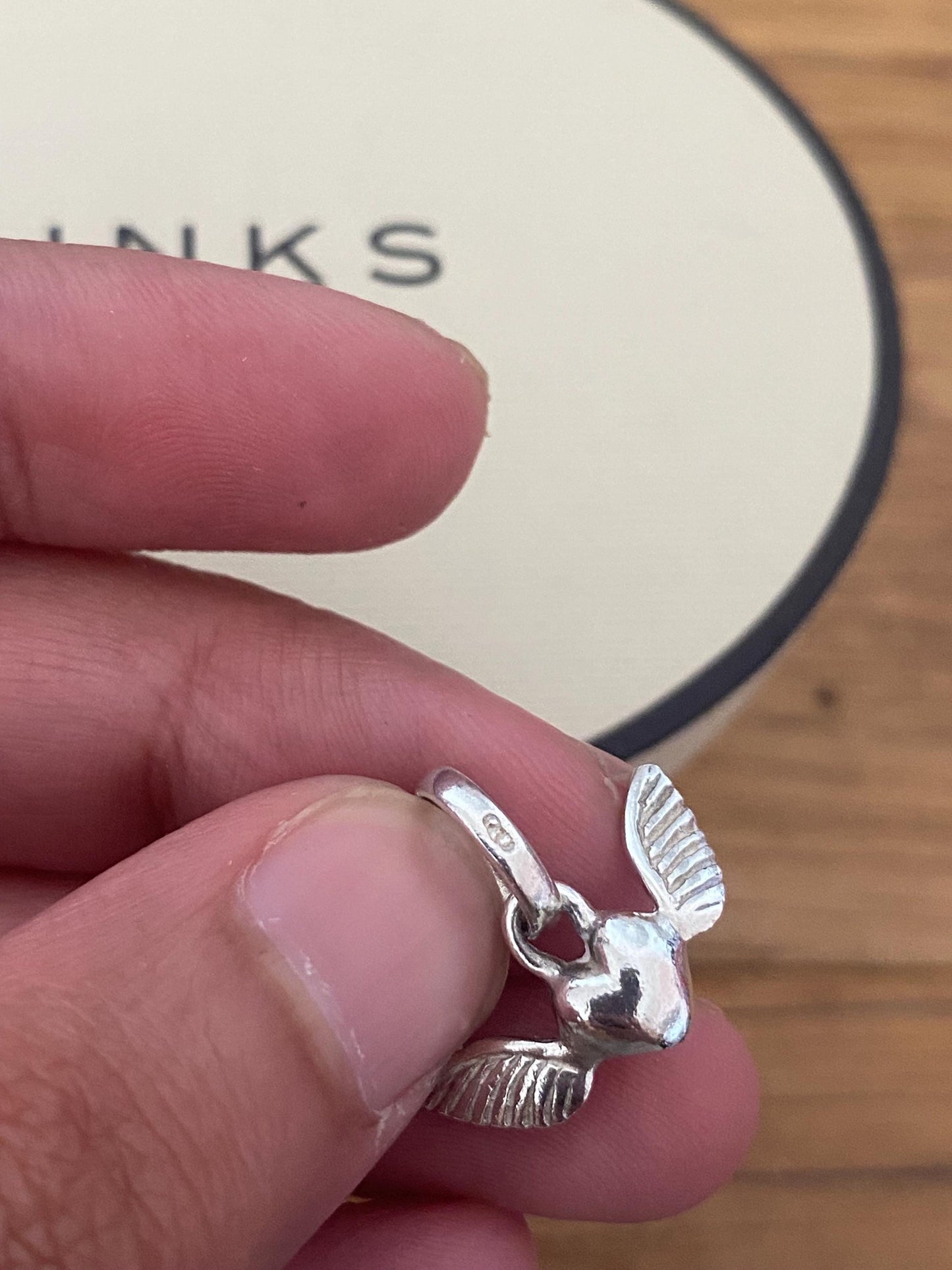 Beautiful genuine rare hallmarked Links of London sterling silver heart charm with wings, vintage