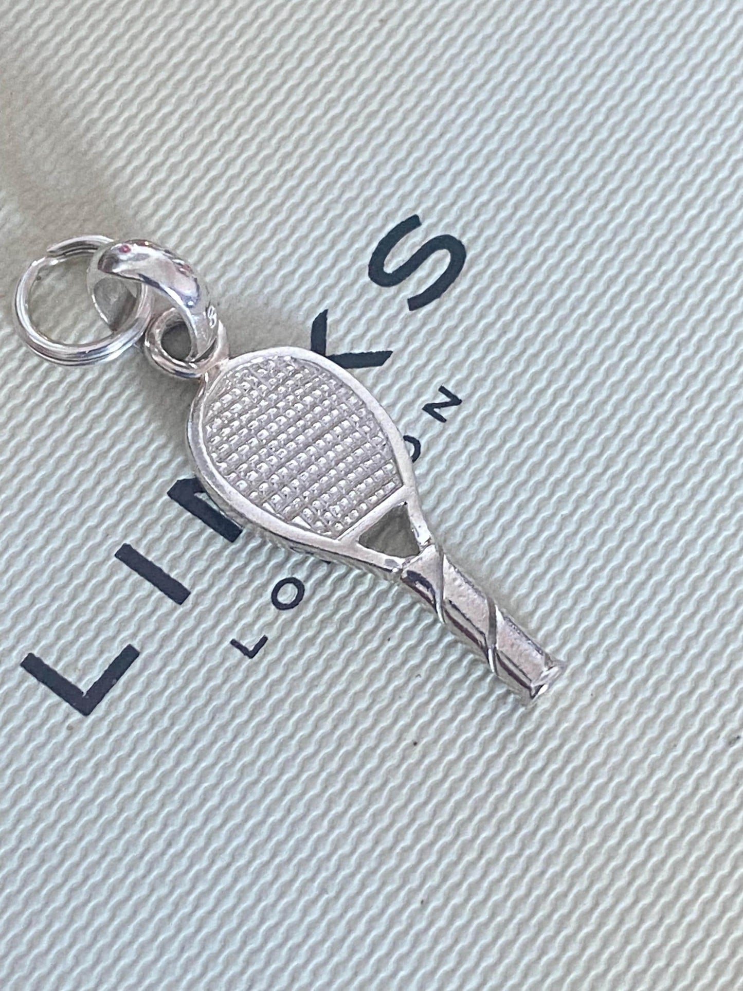 Genuine Links of London Wimbledon Tennis Racket Charm, sterling silver