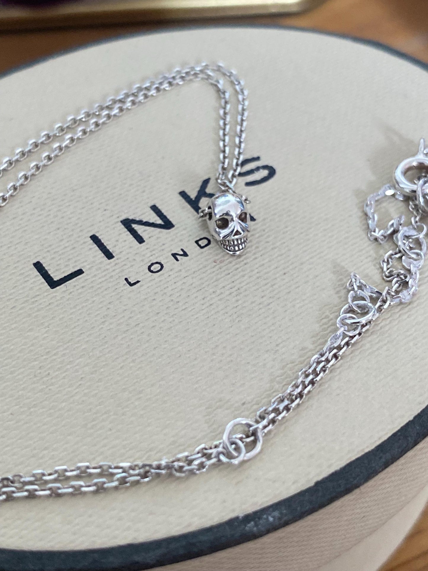 New Links of London mini skull Necklace Vintage, genuine, with box