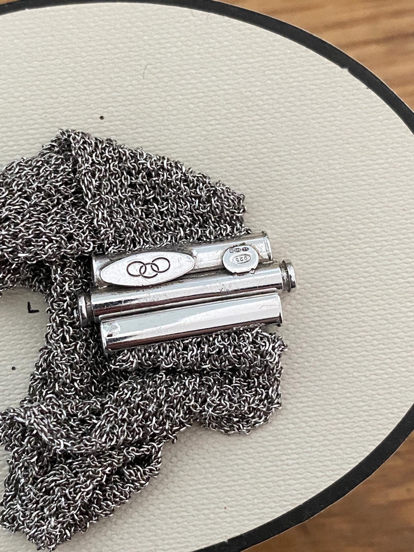 Rare Genuine LINKS OF LONDON Hallmarked Silver mesh Bracelet With Box