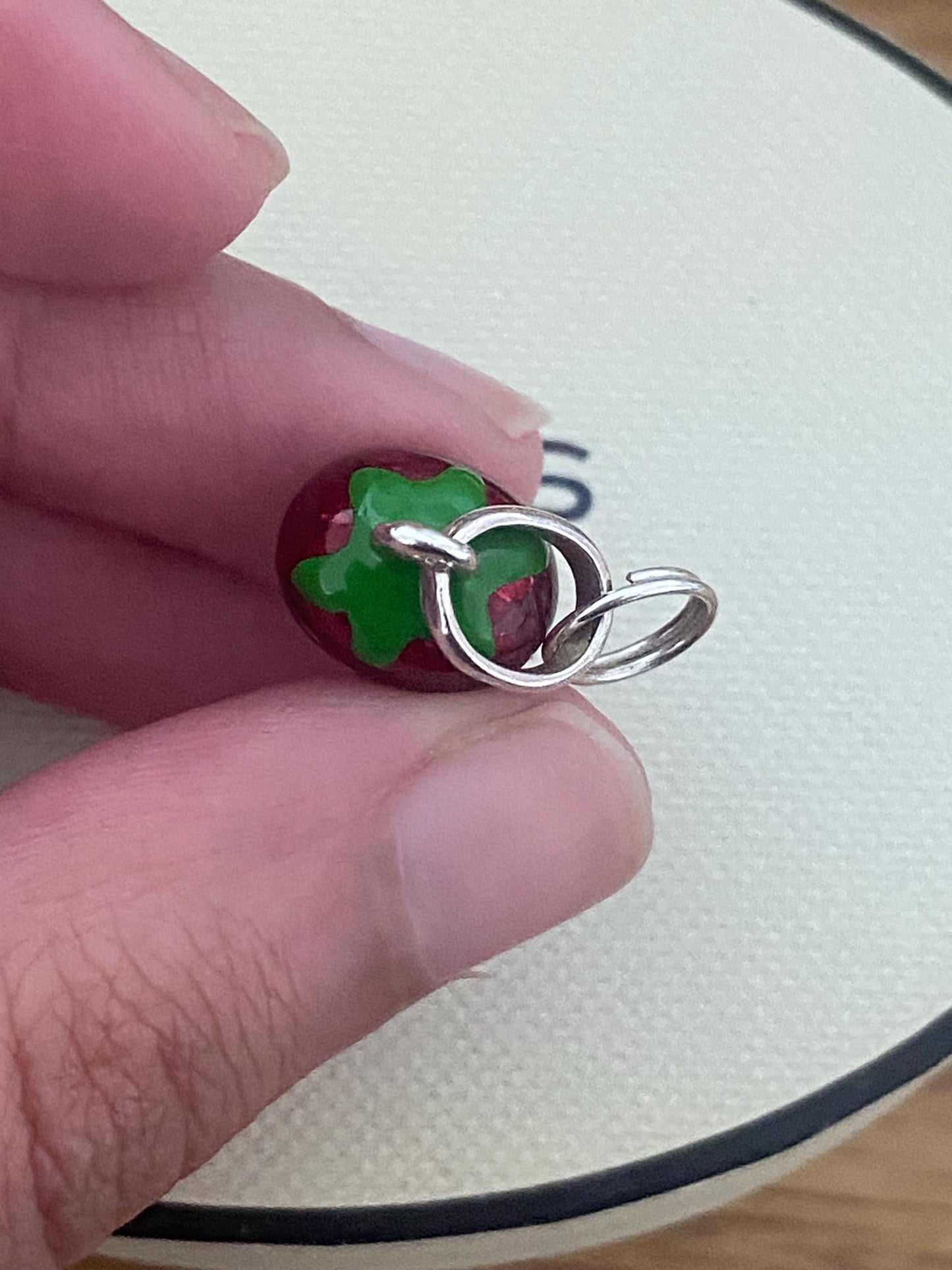Gorgeous Links of London Sterling Silver and Enamel Strawberry Charm, Assay Hallmarked