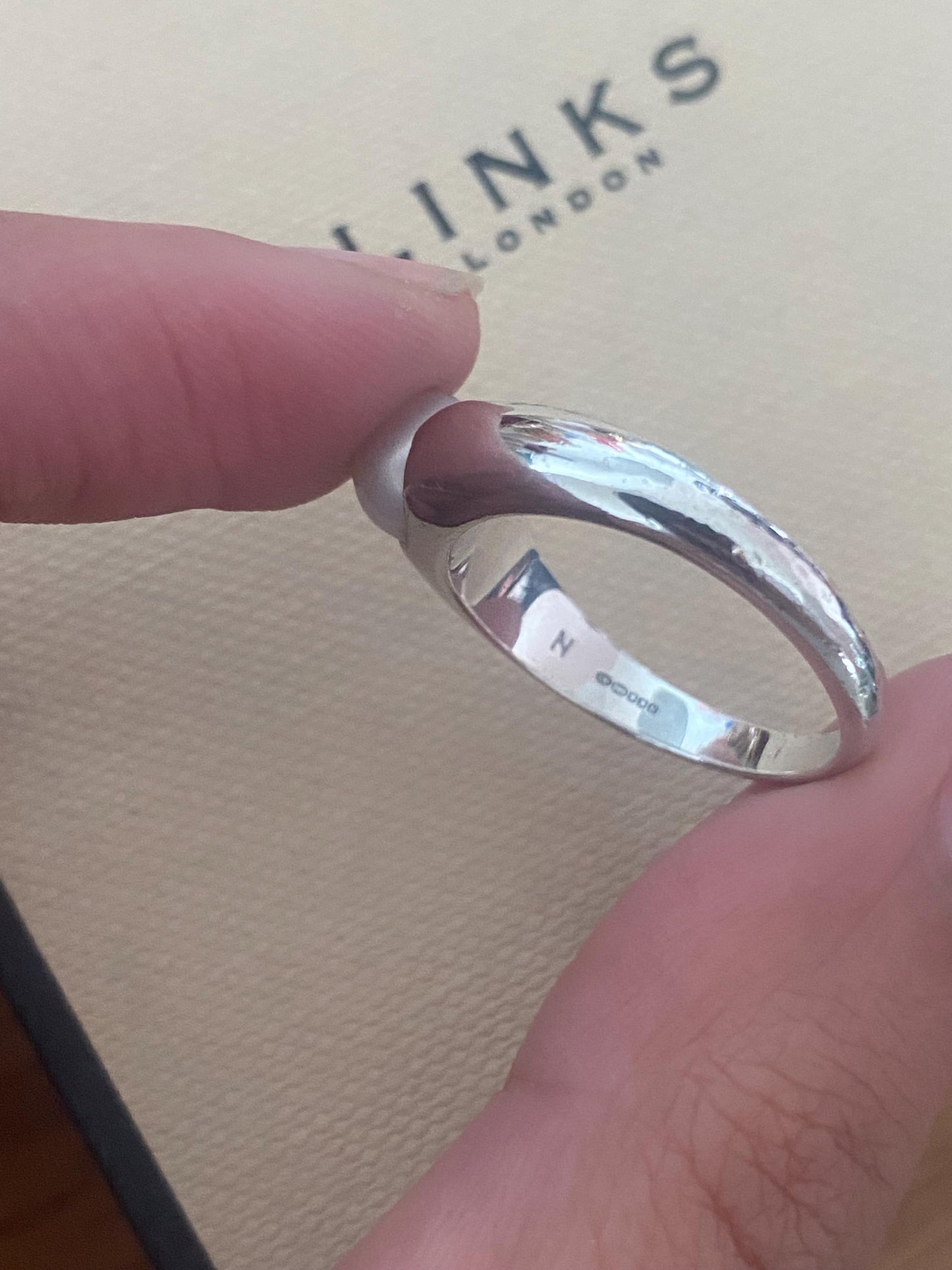 Genuine Links of London pearl Ring, Sterling Silver, Size N, Stamped, s925, Lovely Condition