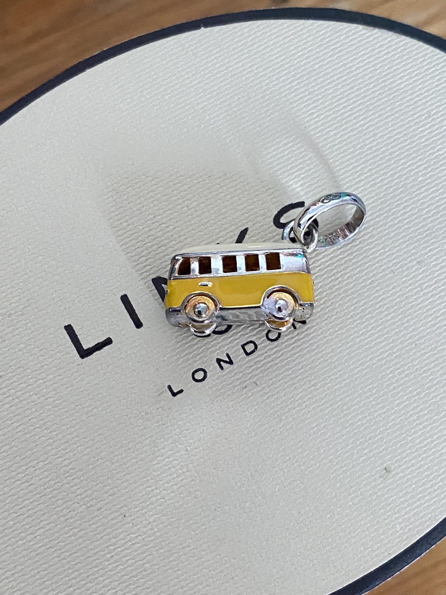 Genuine Links Of London Sterling Silver and enamel campervan Charm Vintage
