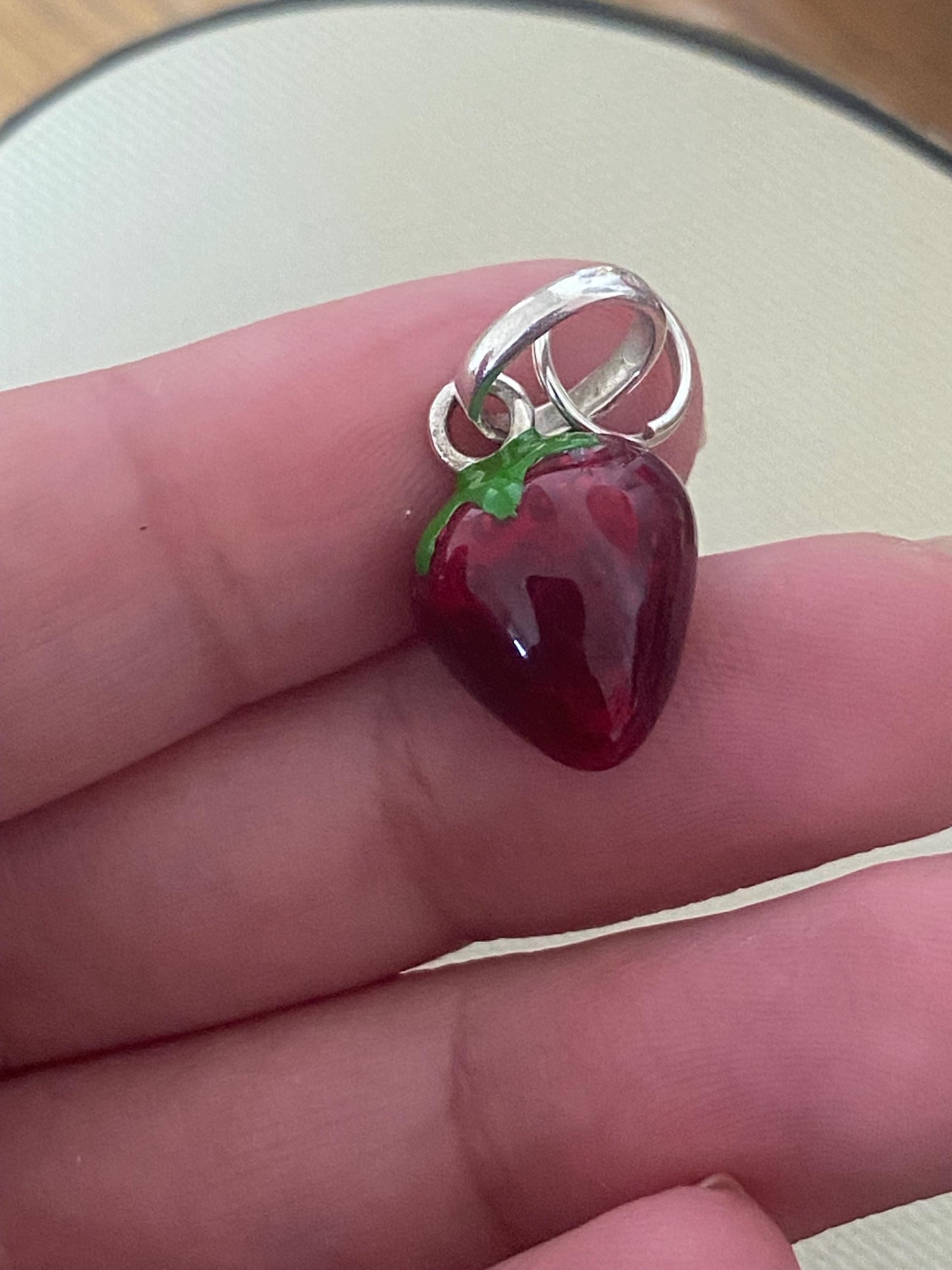 Gorgeous Links of London Sterling Silver and Enamel Strawberry Charm, Assay Hallmarked