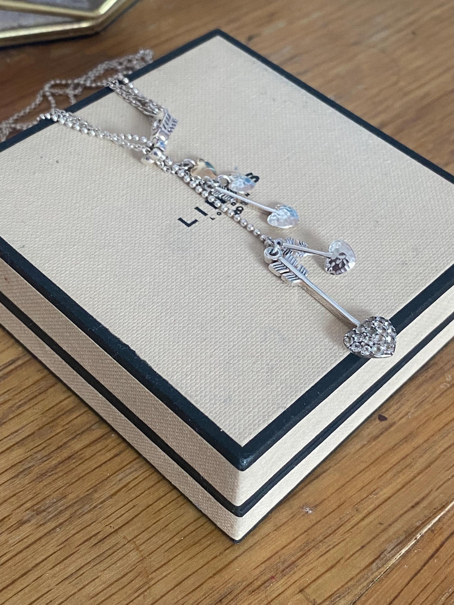 Rare Links of London 'Lovestruck' Necklace with Cupid's Hearts and Arrows, Sterling Silver