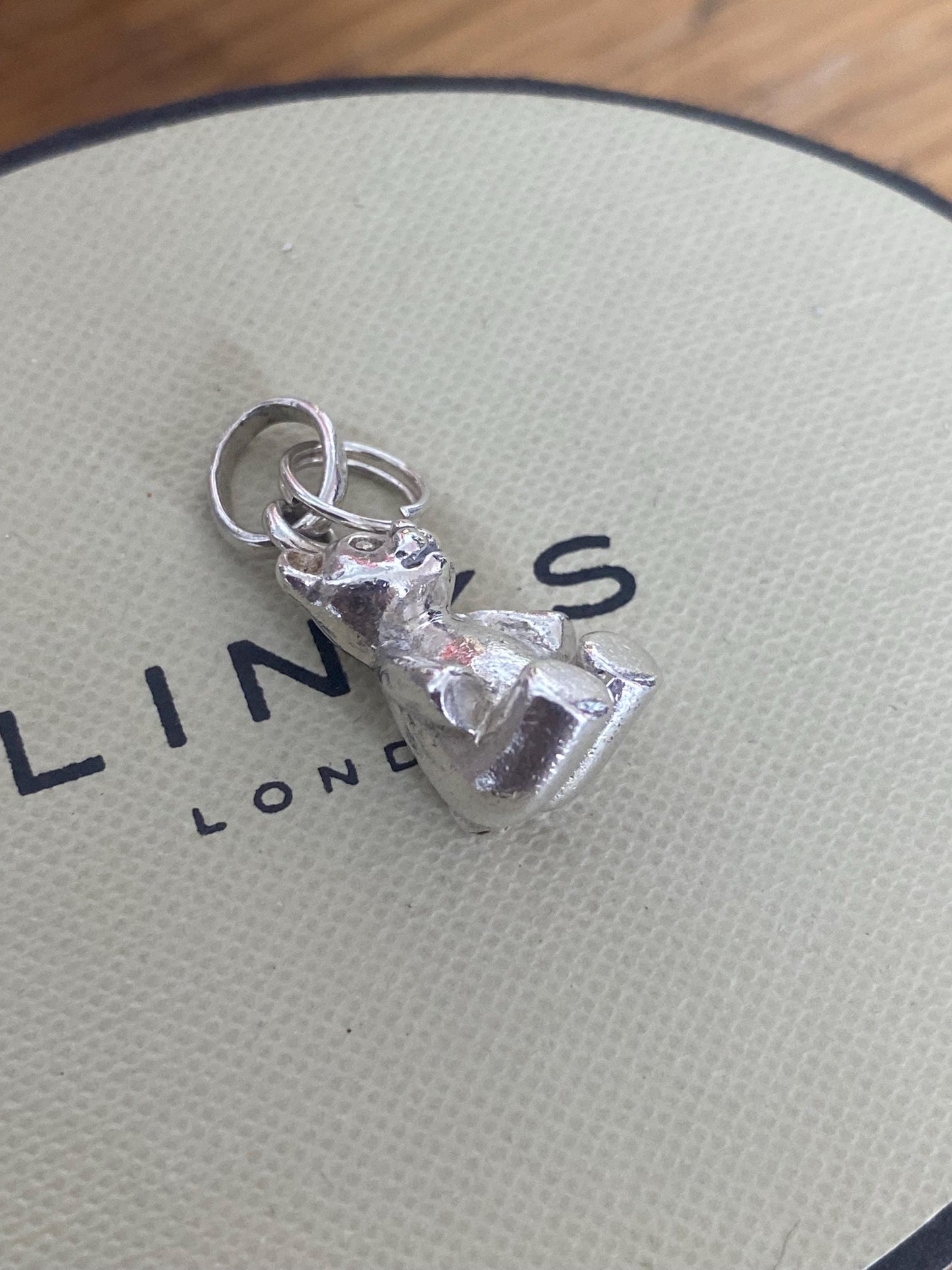 Adorable Links of London Teddy Bear Charm, Sterling Silver, Stamped, Hallmarked