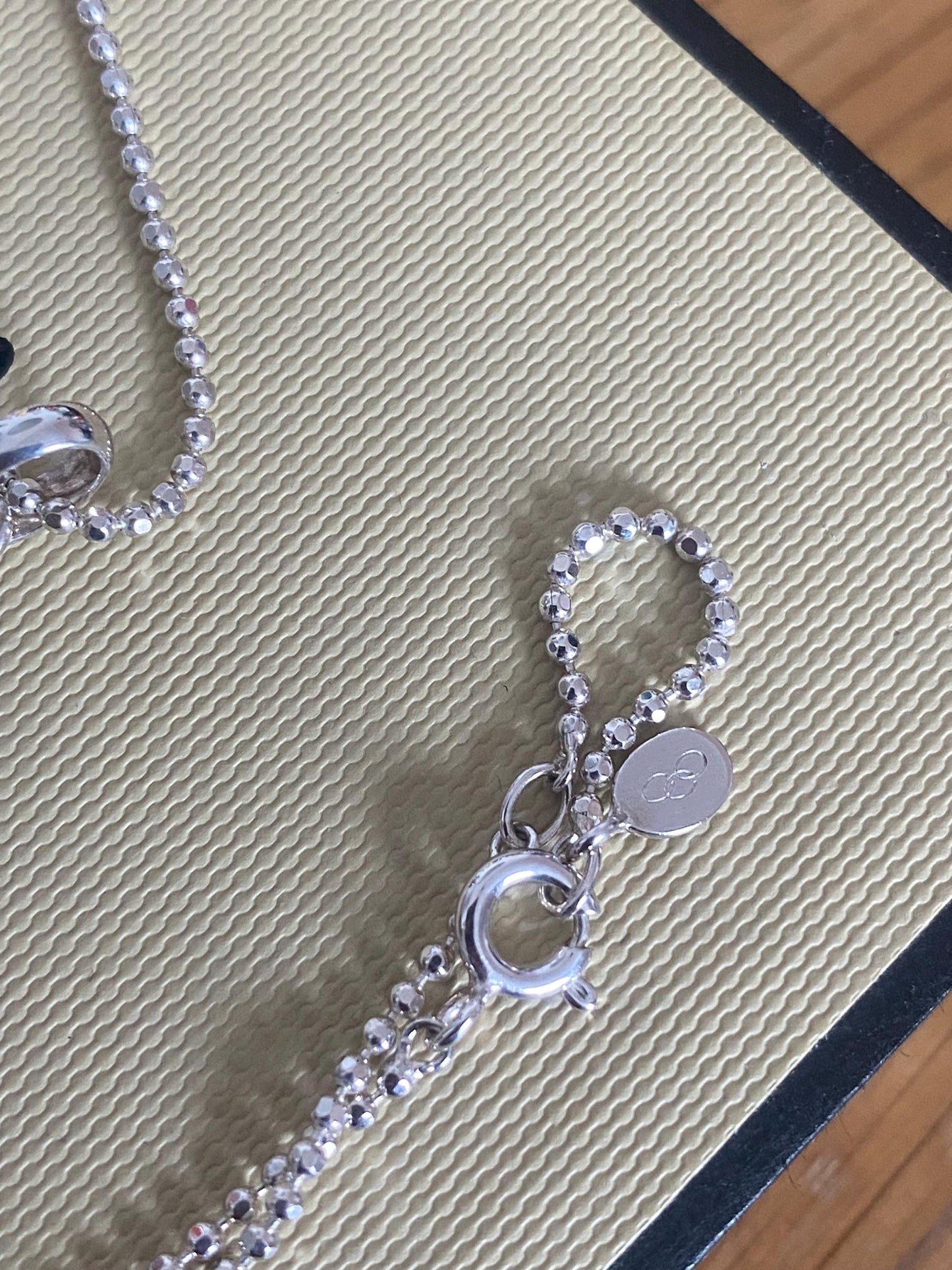 Beautiful vintage rare links of London pave circle necklace with clear sparkling topaz stones, sterling silver, with box
