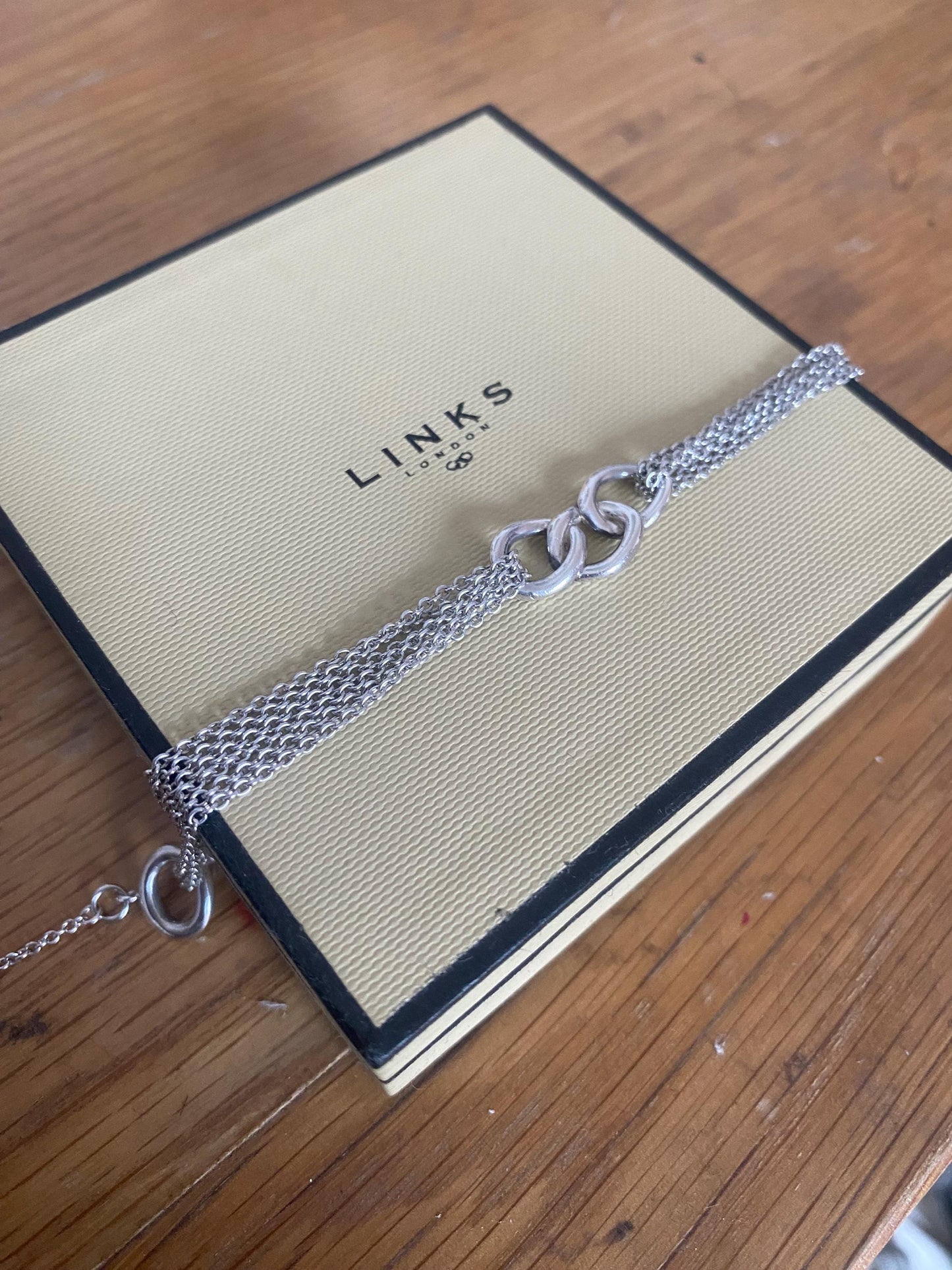 Genuine rare LINKS OF LONDON Signature Multi Chain Bracelet, sterling silver, with box