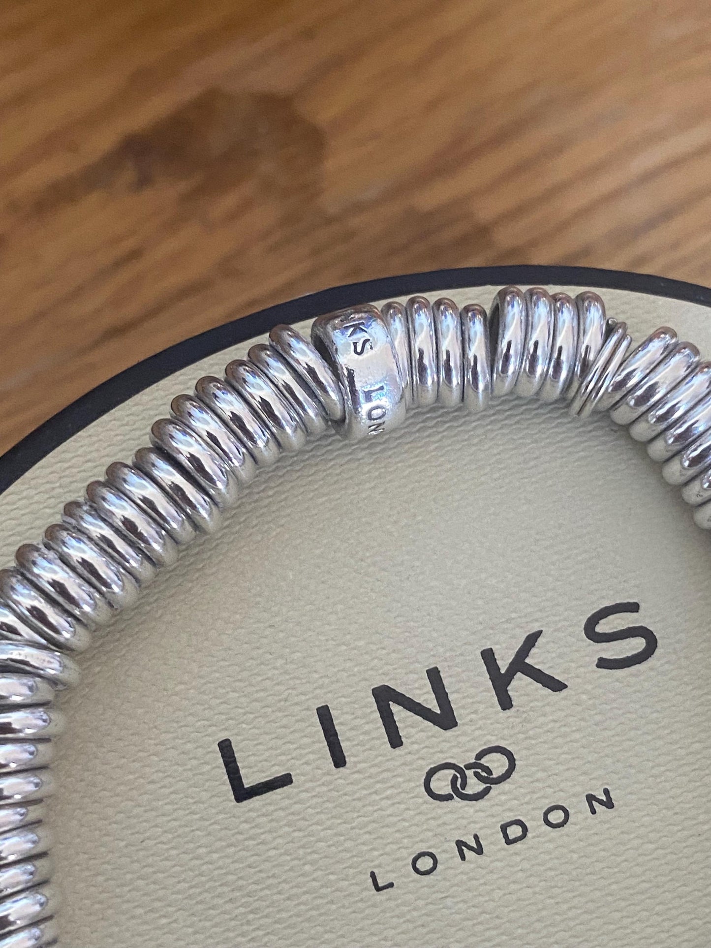 Extremely Rare Lovely Links of London vintage sweetie diamond pave bracelet, sterling silver, medium, boxed