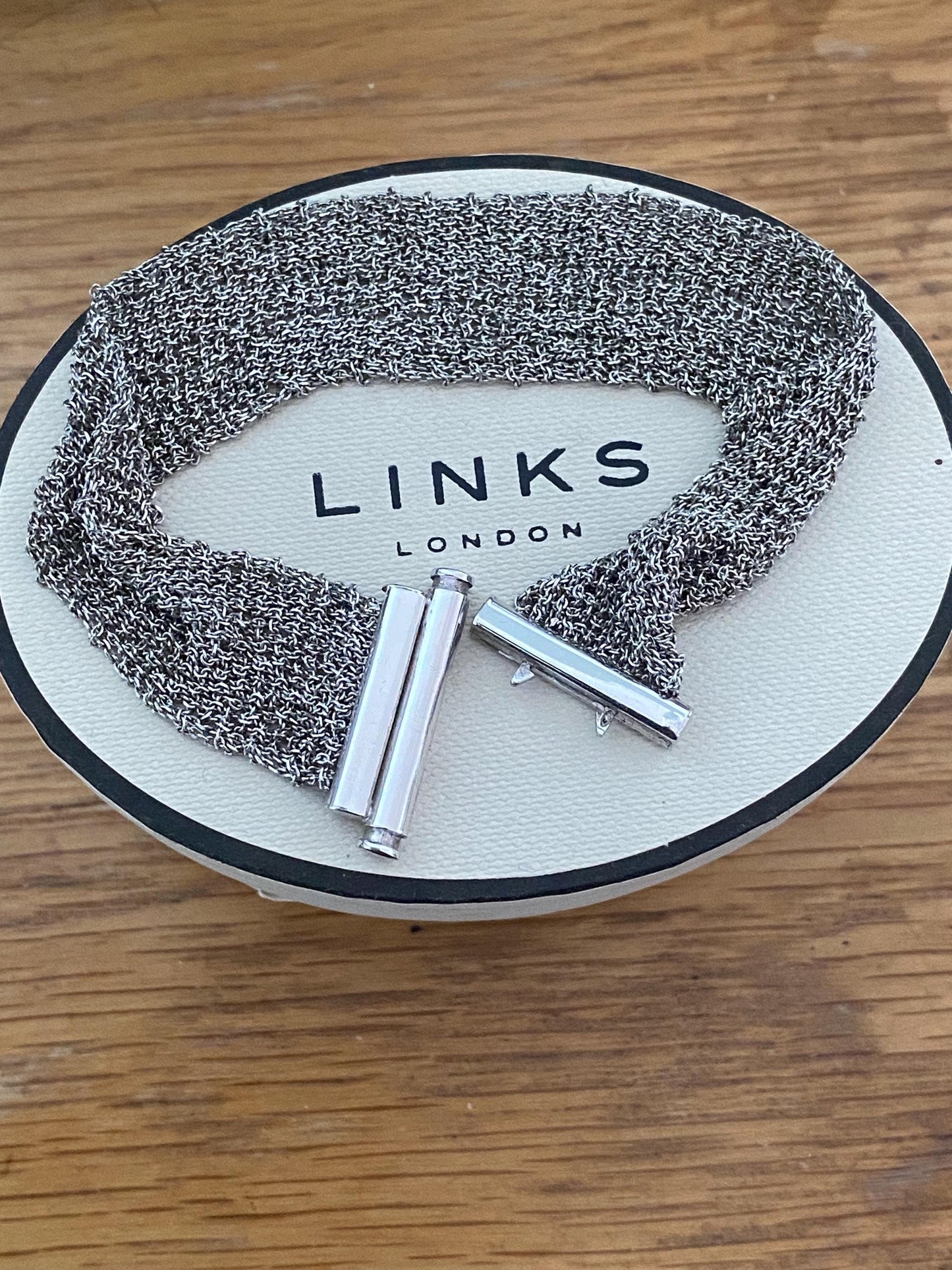 Rare Genuine LINKS OF LONDON Hallmarked Silver mesh Bracelet With Box