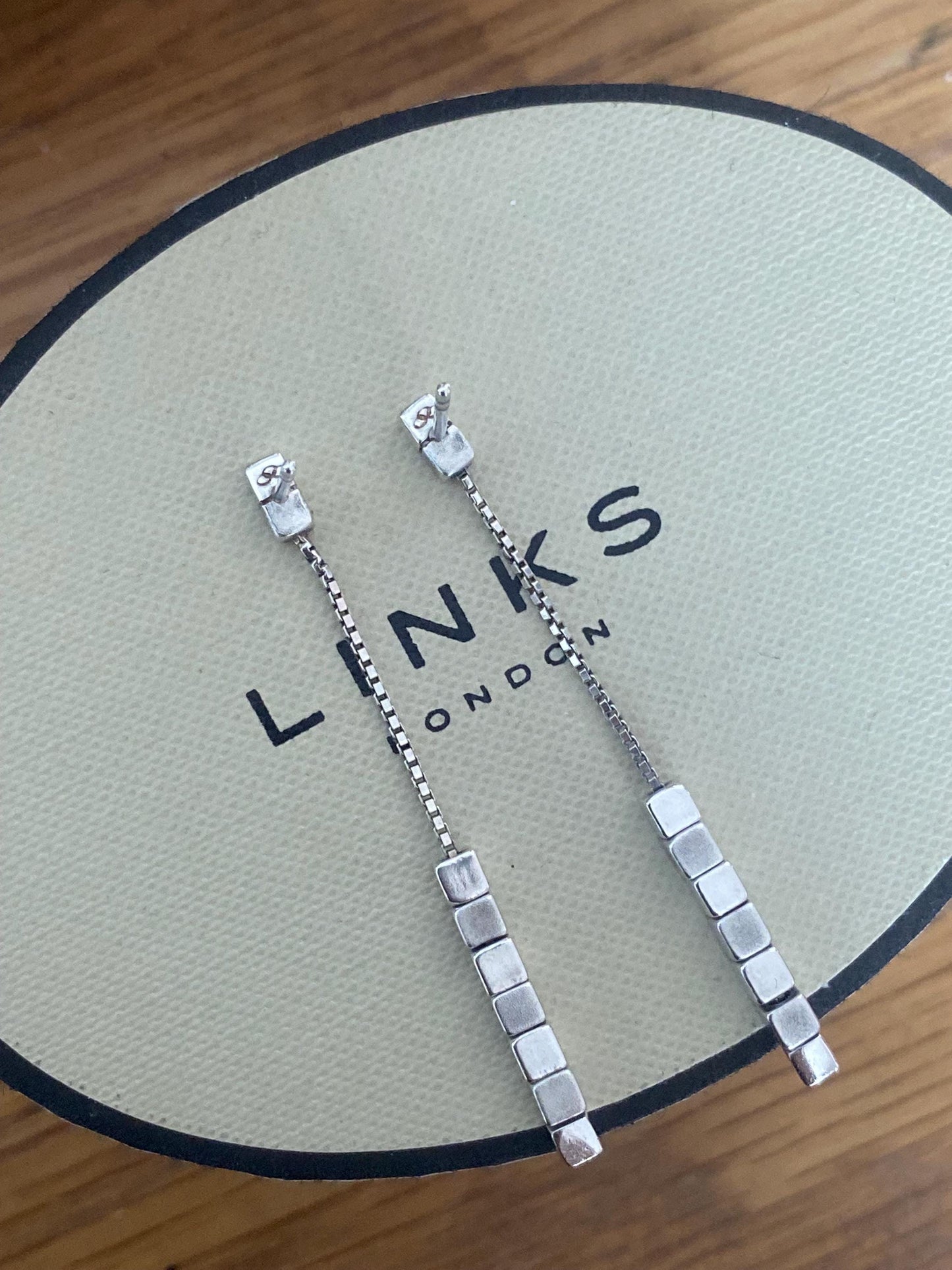 Links Of London Genuine sterling silver cubist drop earrings