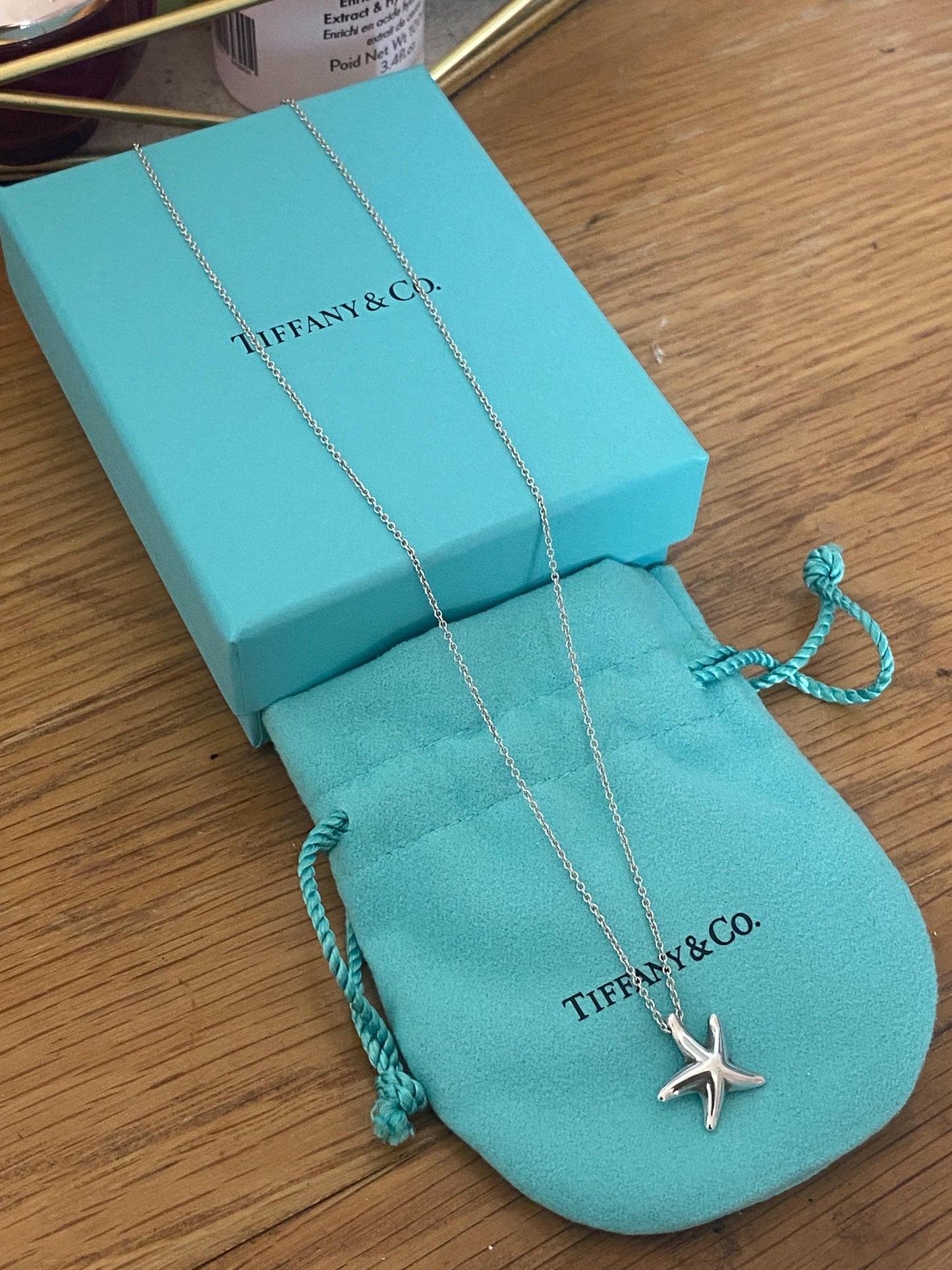 Tiffany & Co Elsa Peretti starfish sterling silver genuine necklace, with box