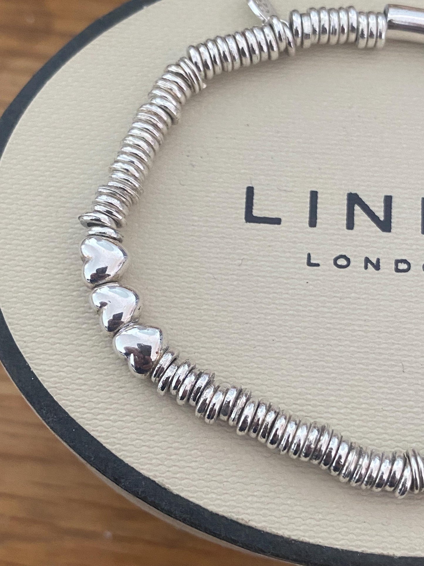 Links of London vintage rare xs sweetie heart bracelet, sterling silver, medium