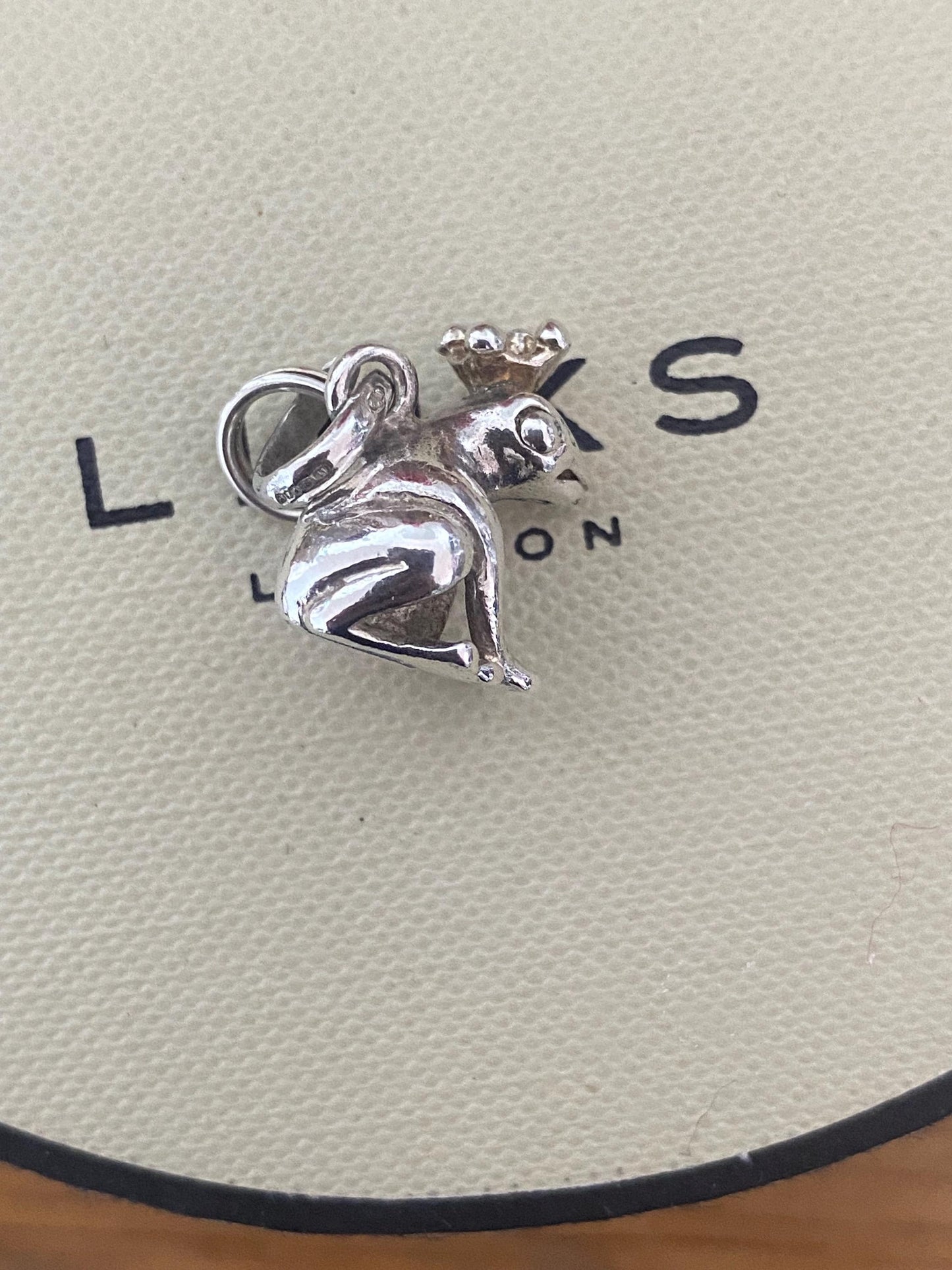 Super cute Links of London Frog Prince Charm, Sterling Silver, 18k Gold Vermeil Detail, Stamped, Hallmarked