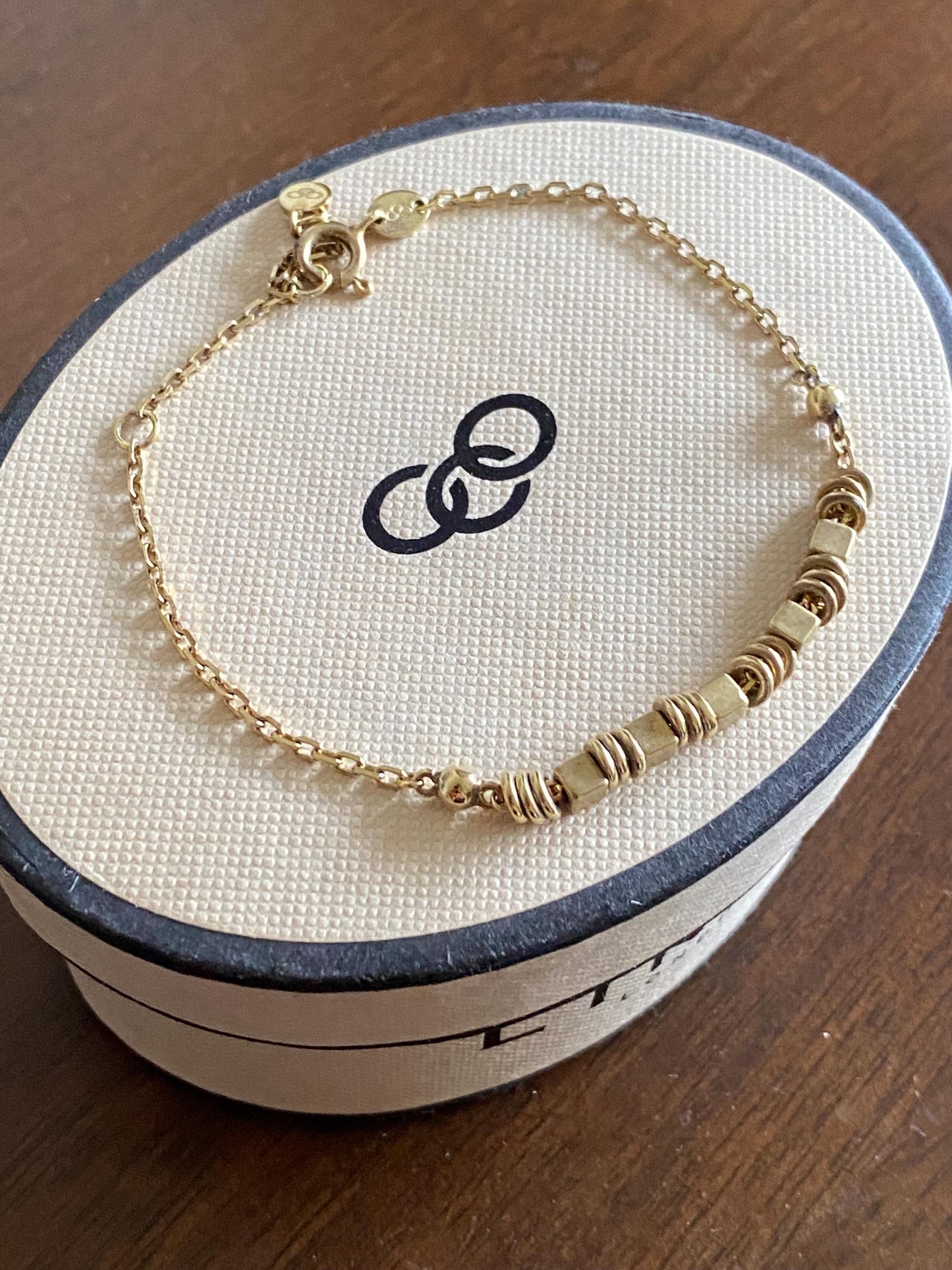 Rare LINKS OF LONDON sterling Silver and gold vermeil Cube Bracelet, genuine, hallmarked