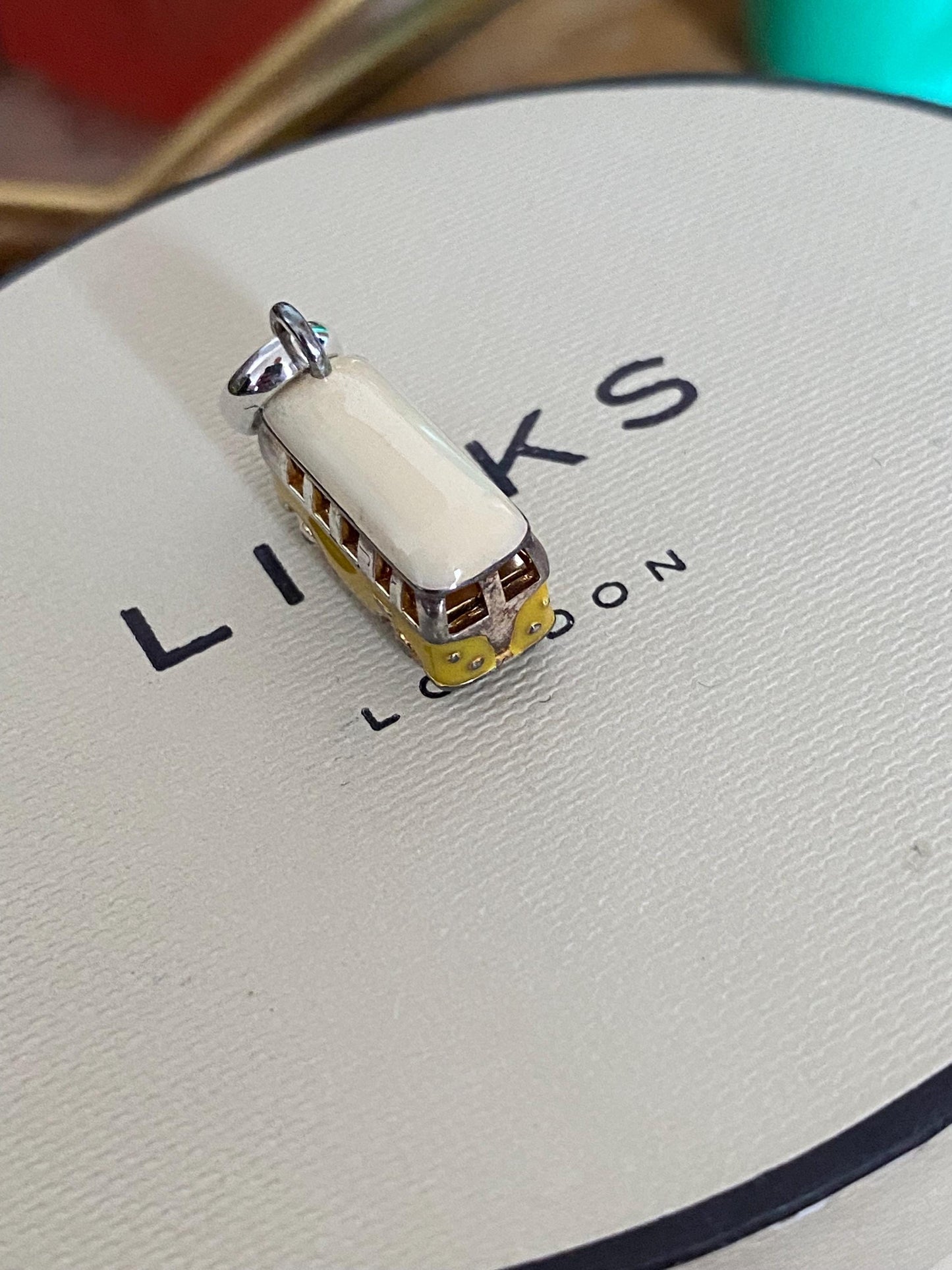 Genuine Links Of London Sterling Silver and enamel campervan Charm Vintage