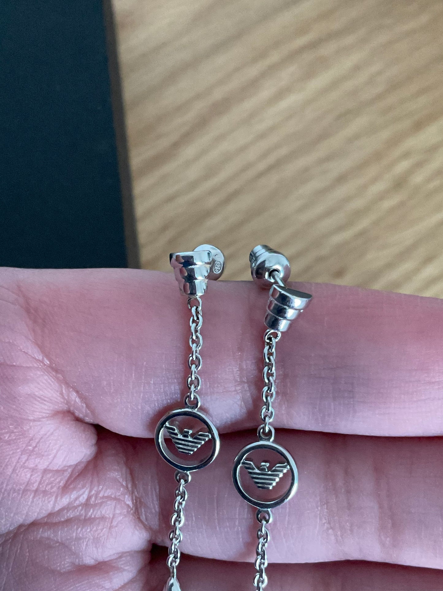 Stunning Emporio Armani sterling silver teardrop earrings