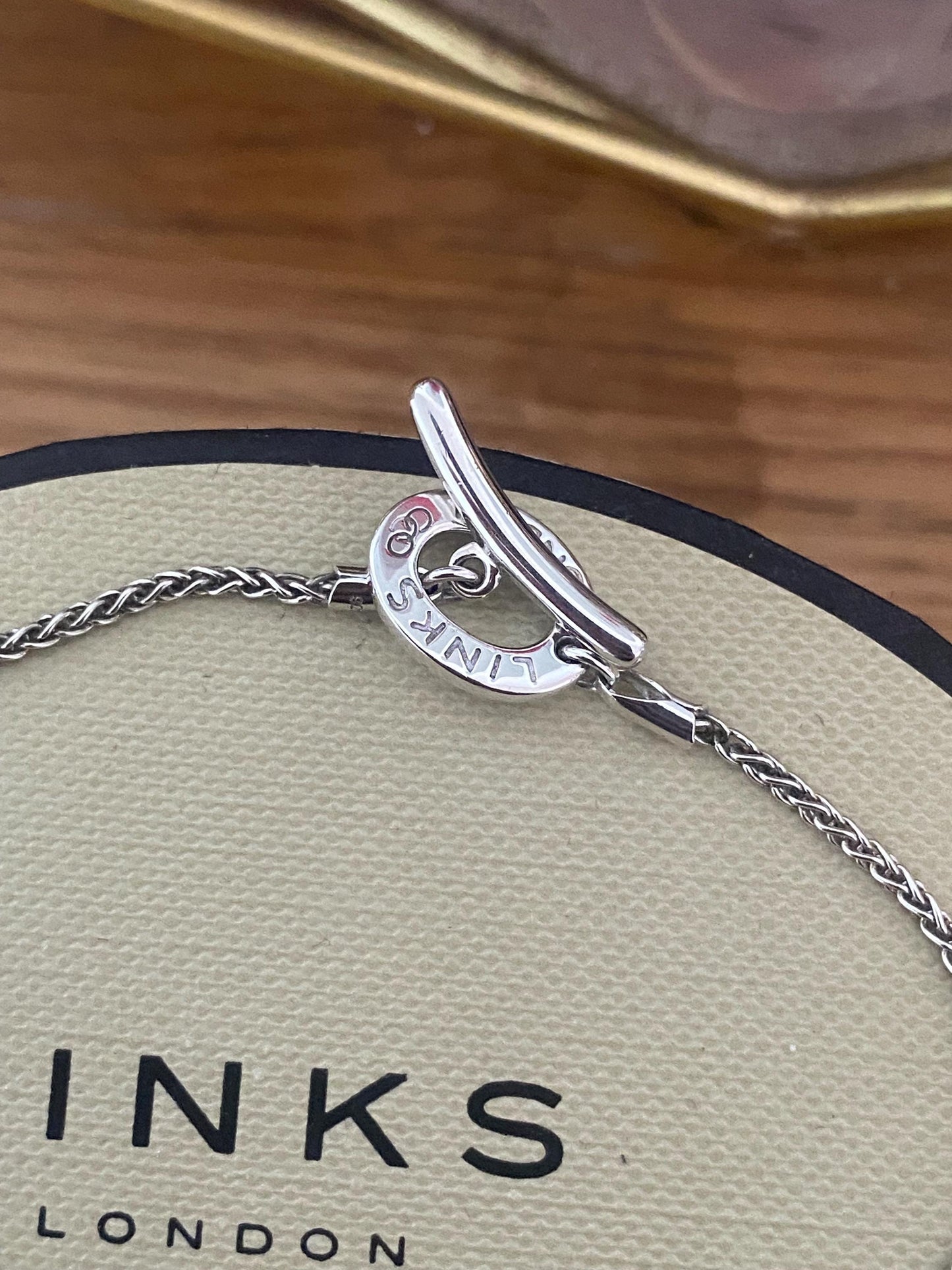 Beautiful vintage very rare links of London clear topaz teardrop bracelet, sterling silver