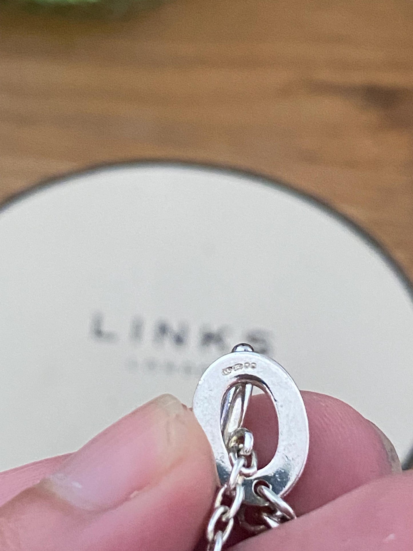 Rare Genuine LINKS OF LONDON Hallmarked open circles Toggle chunky Bracelet, Sterling silver and 18ct rose gold vermeil, 8 inches long