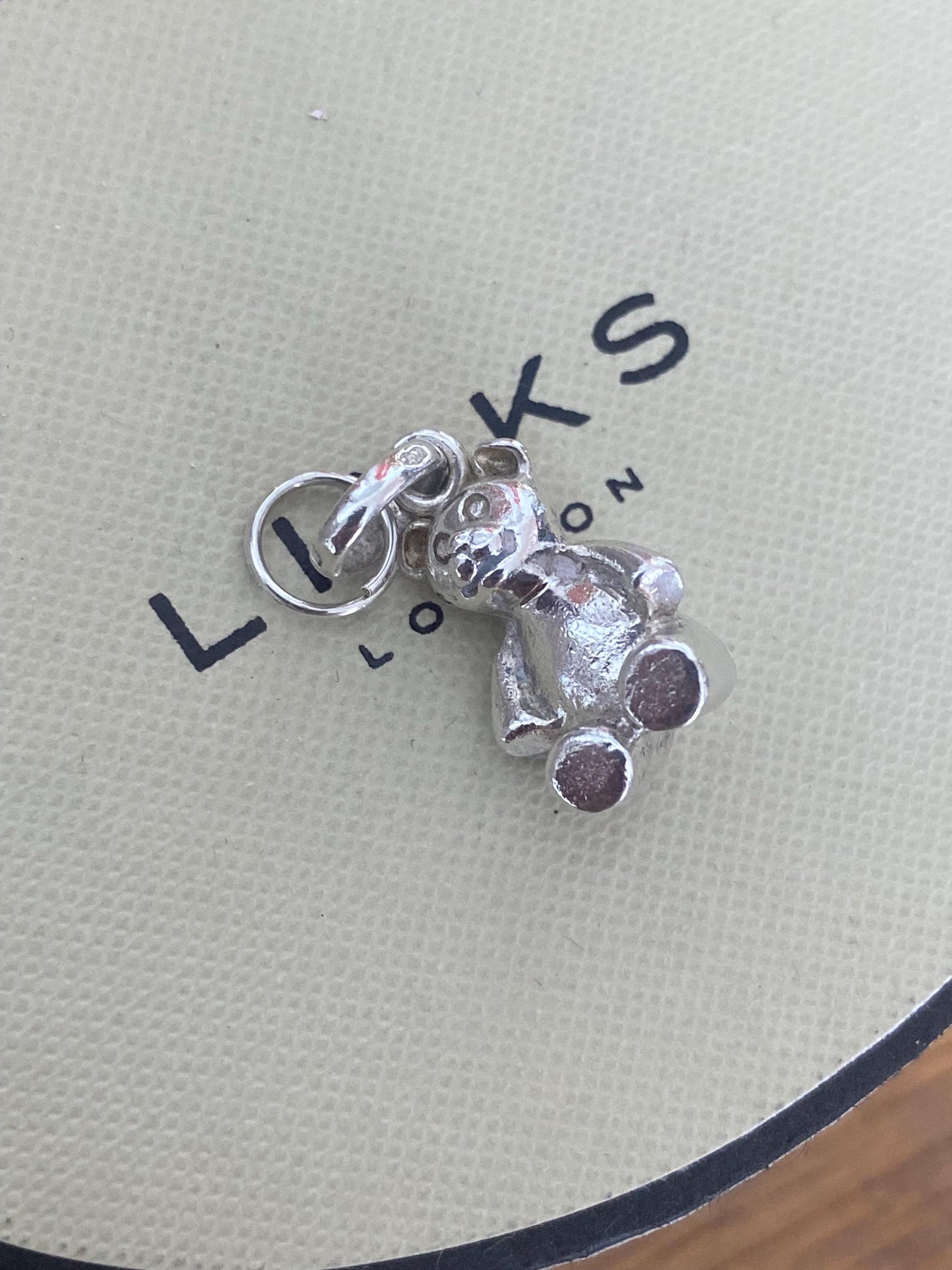 Adorable Links of London Teddy Bear Charm, Sterling Silver, Stamped, Hallmarked