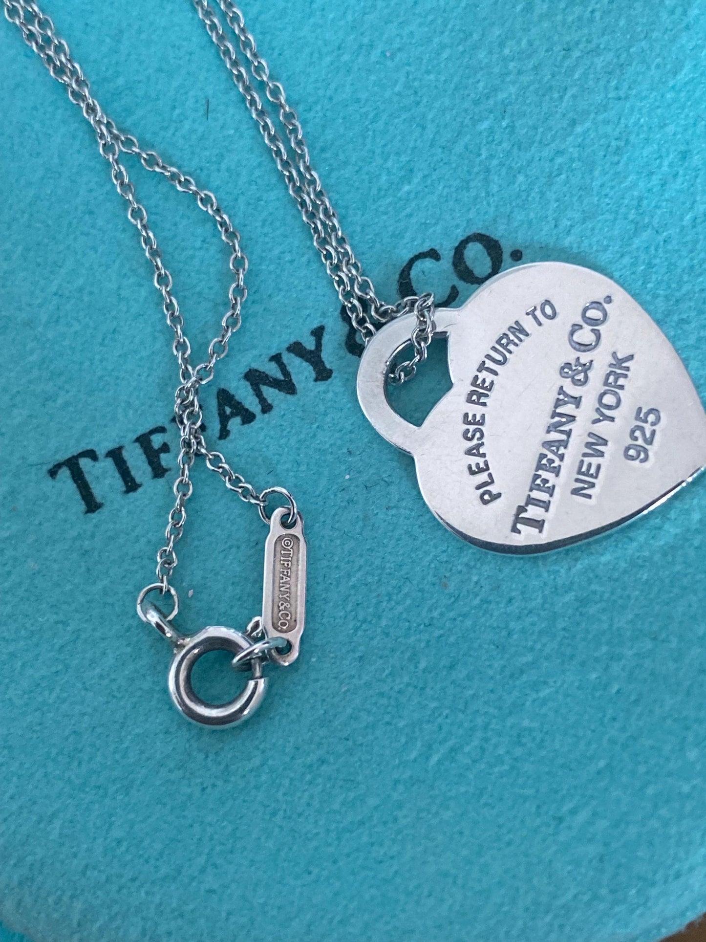 Tiffany and co small heart silver necklace