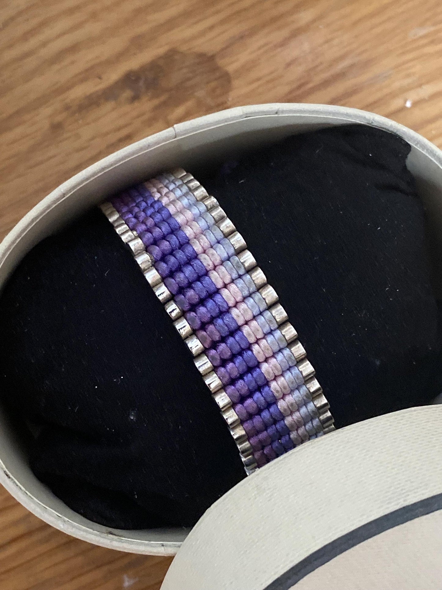 Rare Links of London Friendship Bracelet, purple gradients, Sterling Silver, Assay Hallmarked, with box
