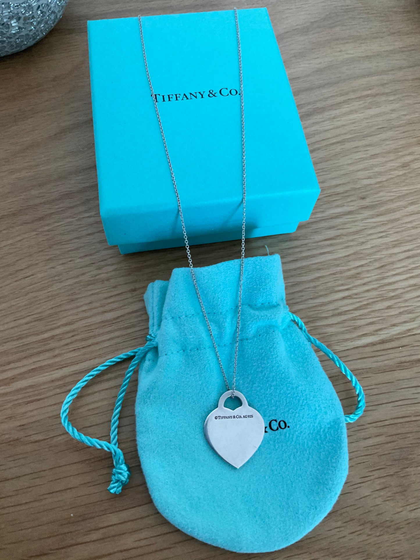 Tiffany & Co medium heart sterling silver genuine necklace