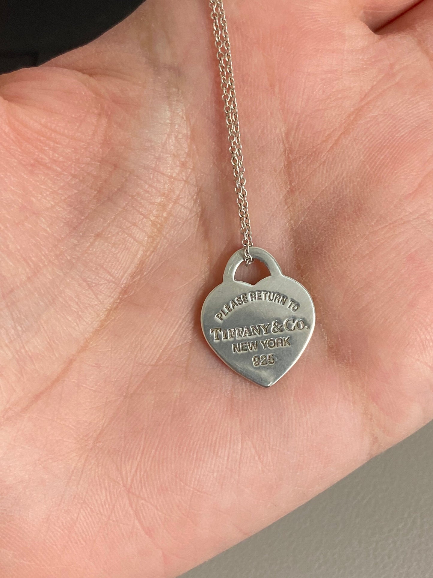 Tiffany and co small heart silver necklace