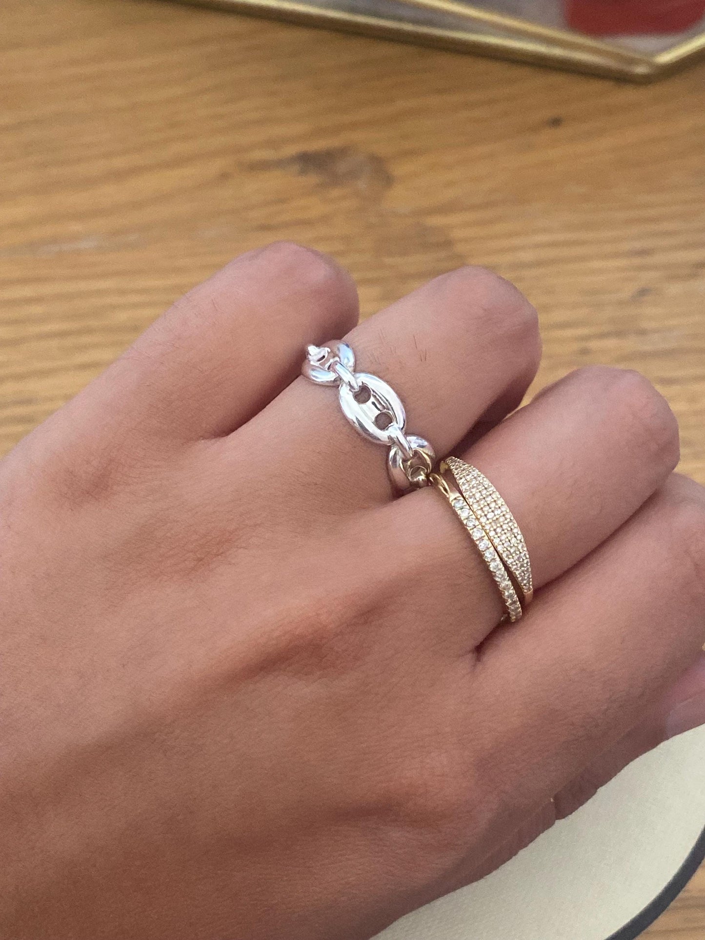 Genuine Links of London Sirens anchor Ring, Sterling Silver, Size N, with box