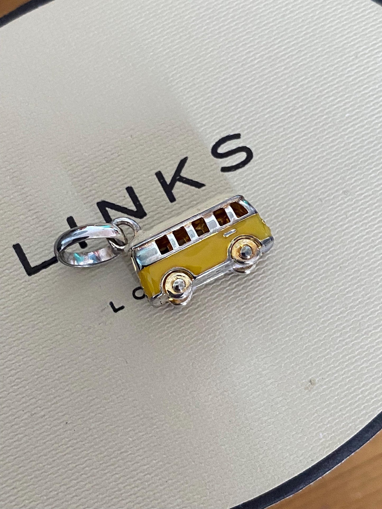 Genuine Links Of London Sterling Silver and enamel campervan Charm Vintage