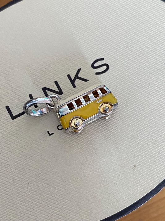 Genuine Links Of London Sterling Silver and  enamel campervan Charm Vintage