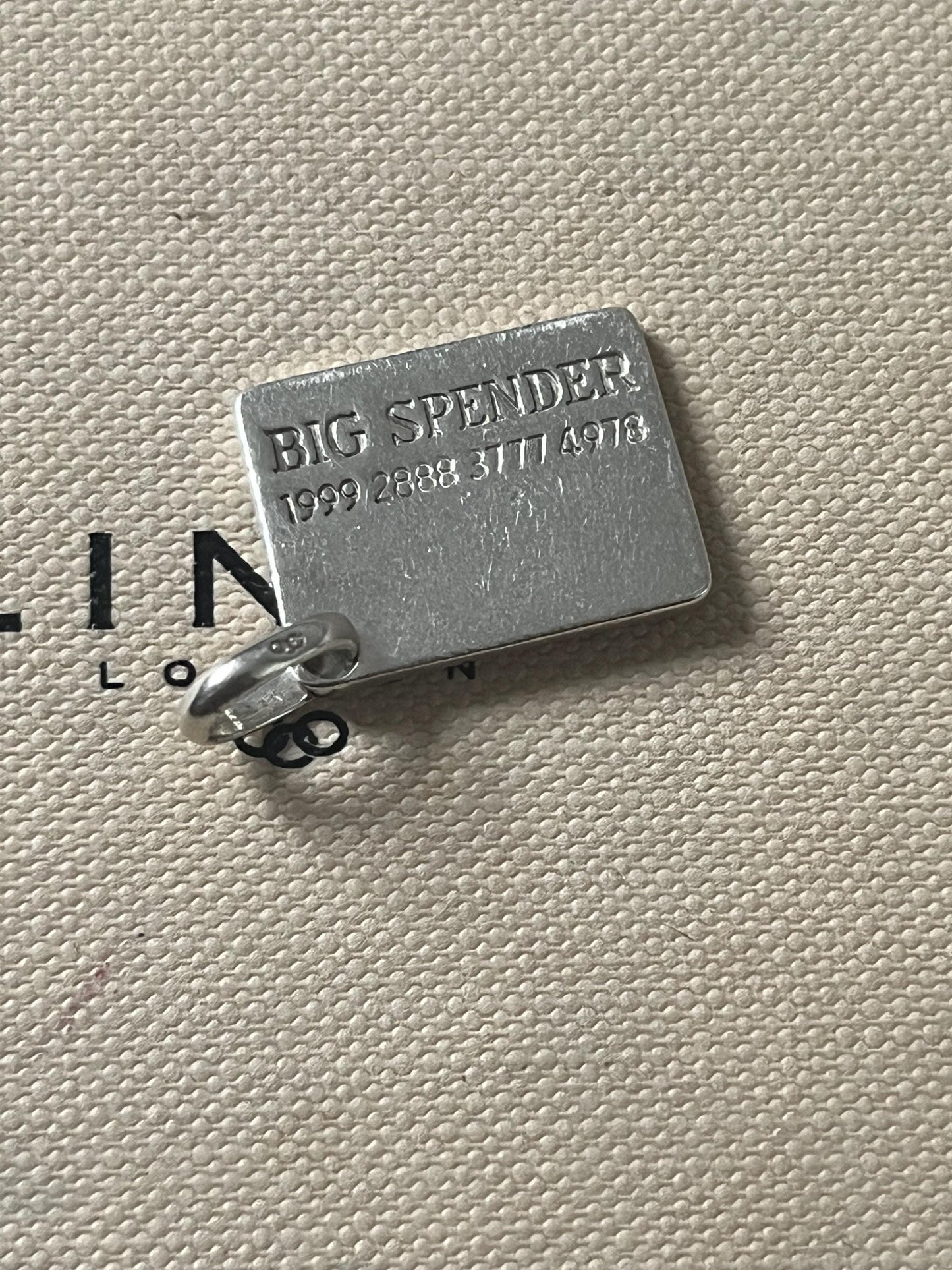 cute genuine rare Links of London sterling silver big slender credit card hallmarked charm