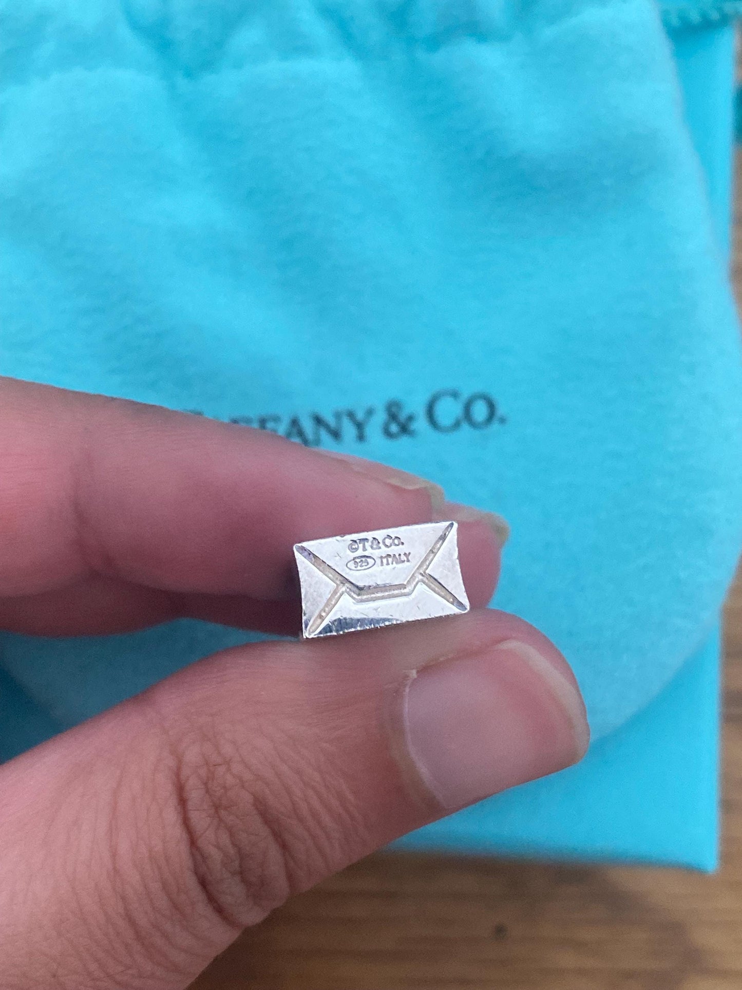 Very rare Tiffany & Co sterling silver shopping bag charm, Genuine