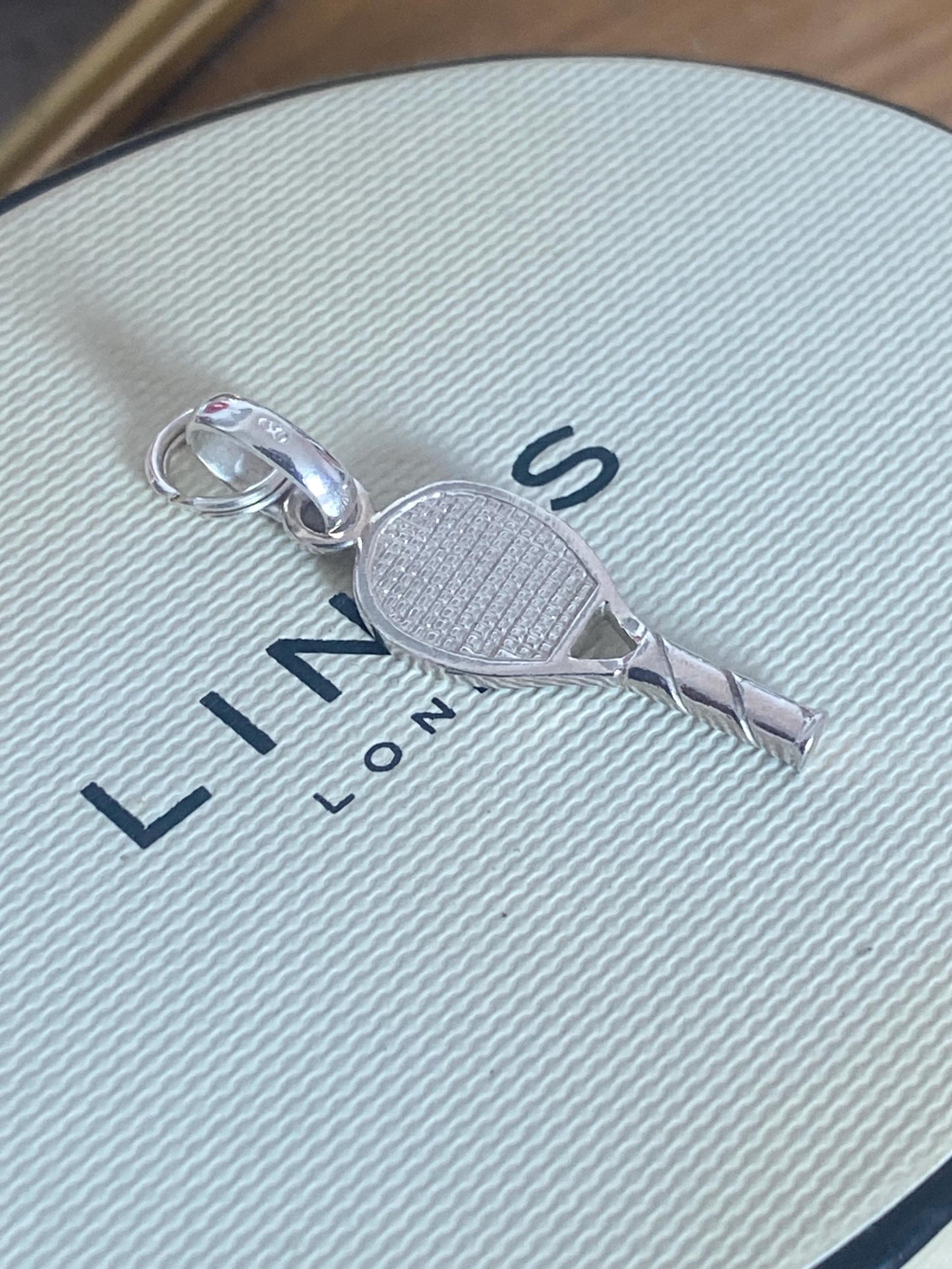 Genuine Links of London Wimbledon Tennis Racket Charm, sterling silver