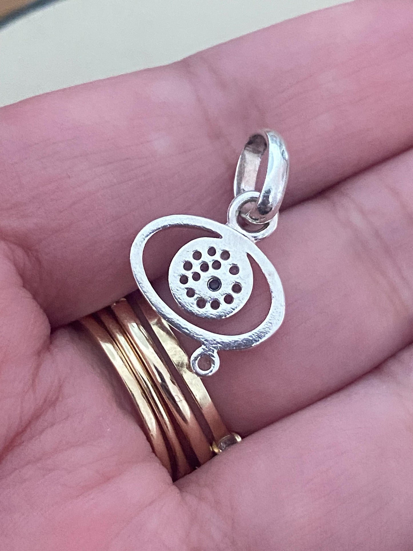 Stunning RARE Links of London evil eye sapphire and topaz charm set in sterling silver