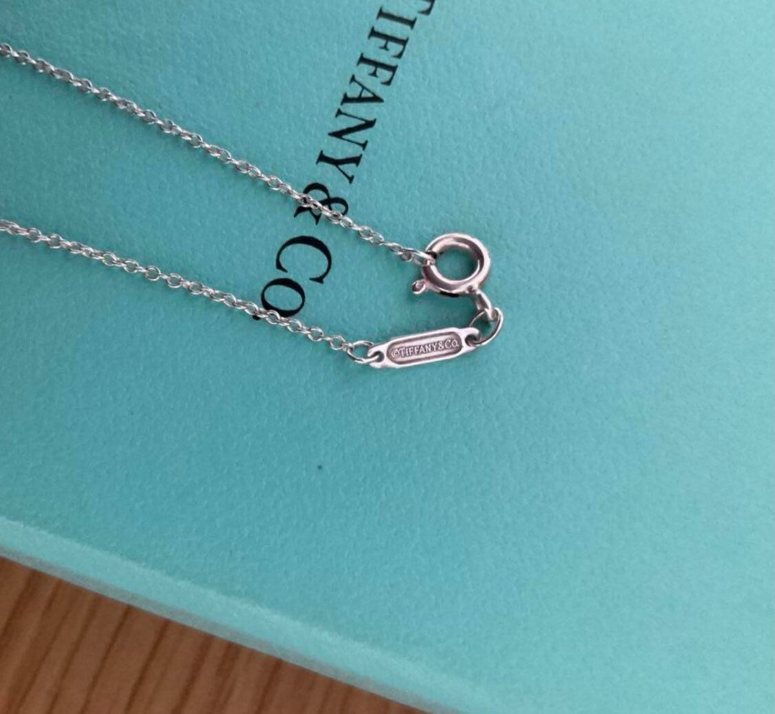 Tiffany and co sterling silver double heart necklace in box