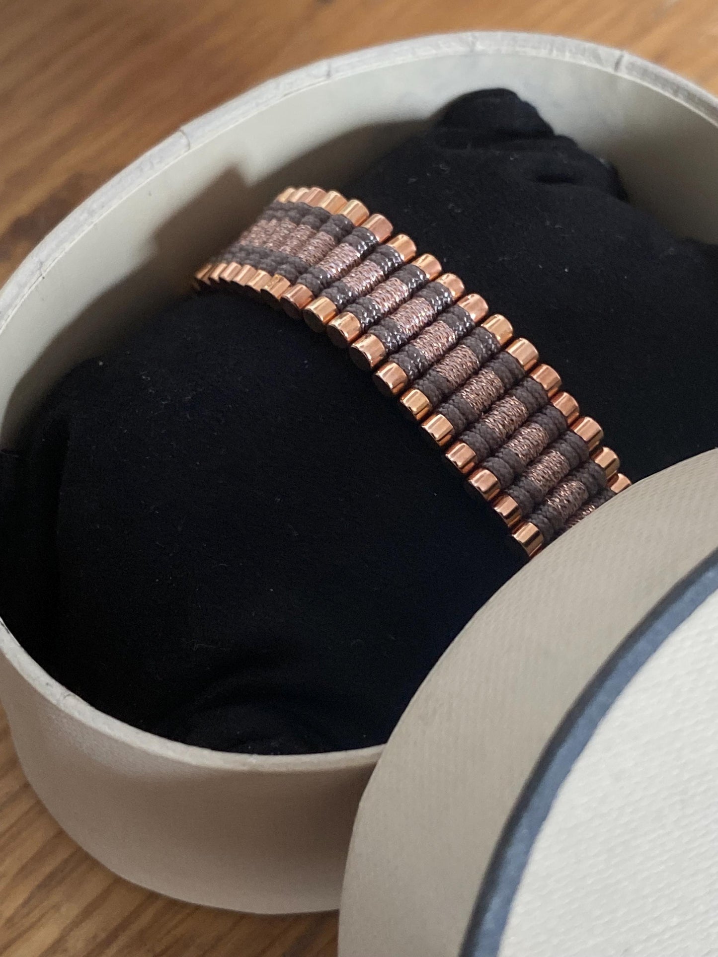 Rare Links of London Friendship Bracelet in Rose gold, Taupe and copper, Sterling Silver, Assay Hallmarked