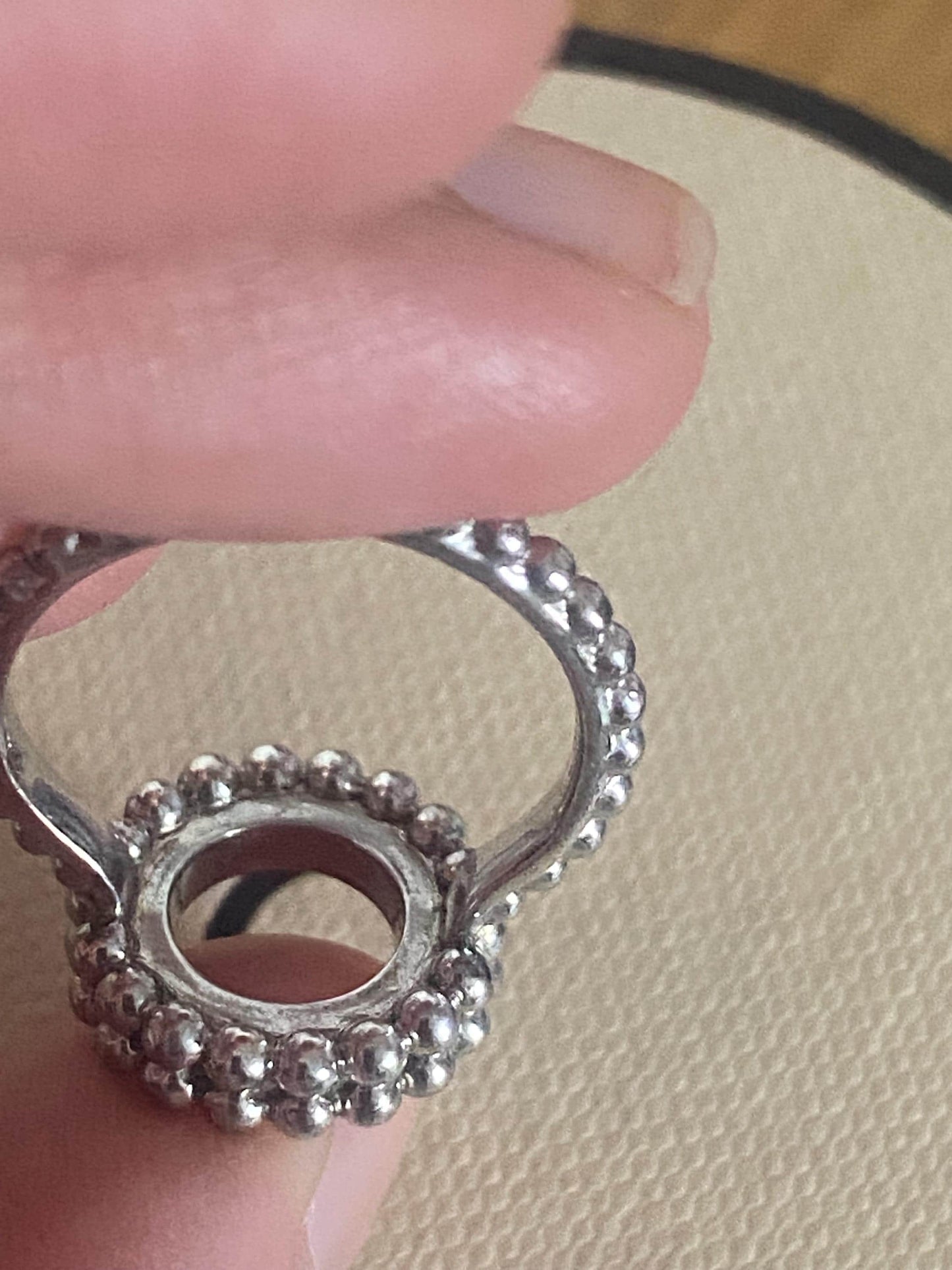 Rare Links Of London Effervescence Blue Diamond Silver Diamond Bubble Ring size UK L, with box