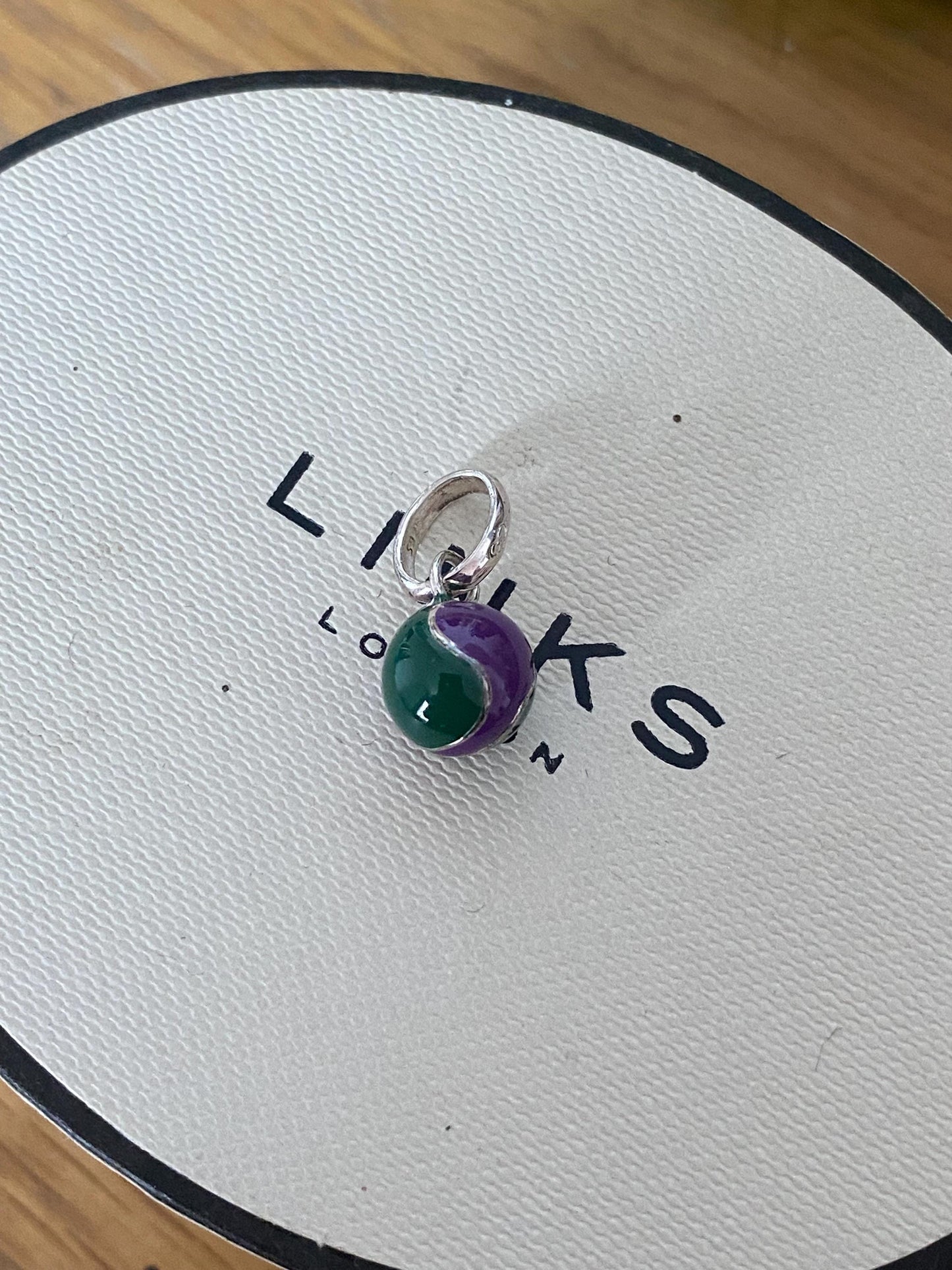 Genuine Links of London Wimbledon Tennis ball Charm, sterling silver