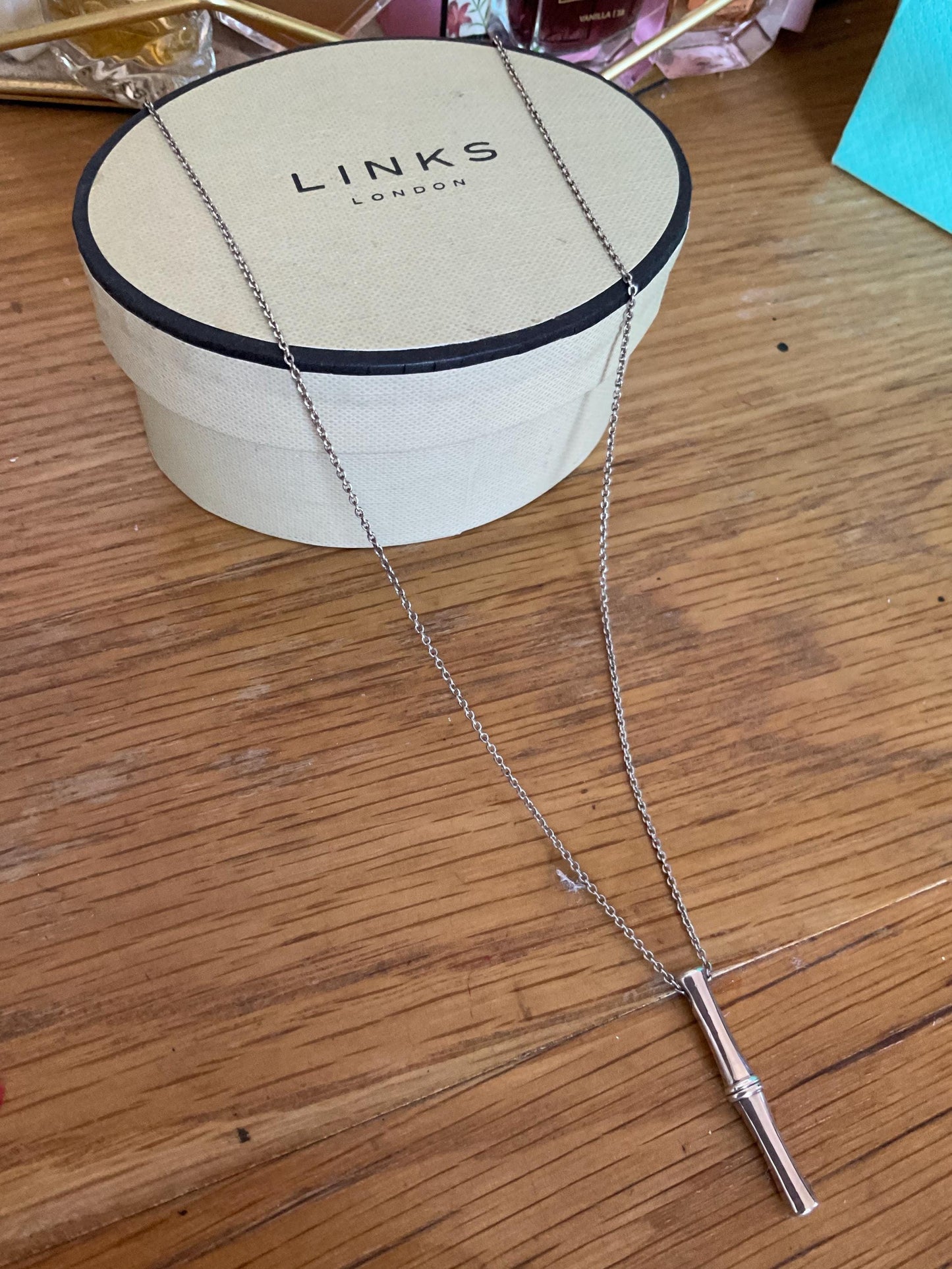 Rare genuine hallmarked links of London bamboo necklace sterling silver with box