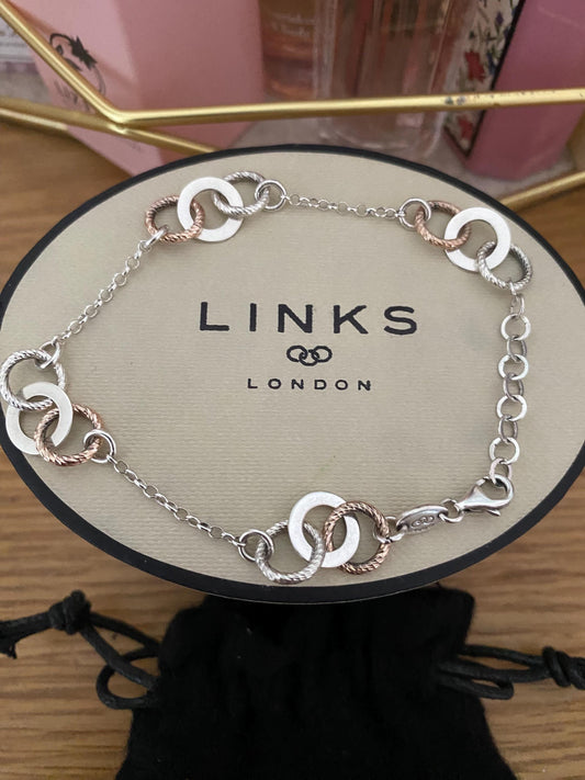 Rare beautiful Links of London aroura bracelet, sterling silver, genuine