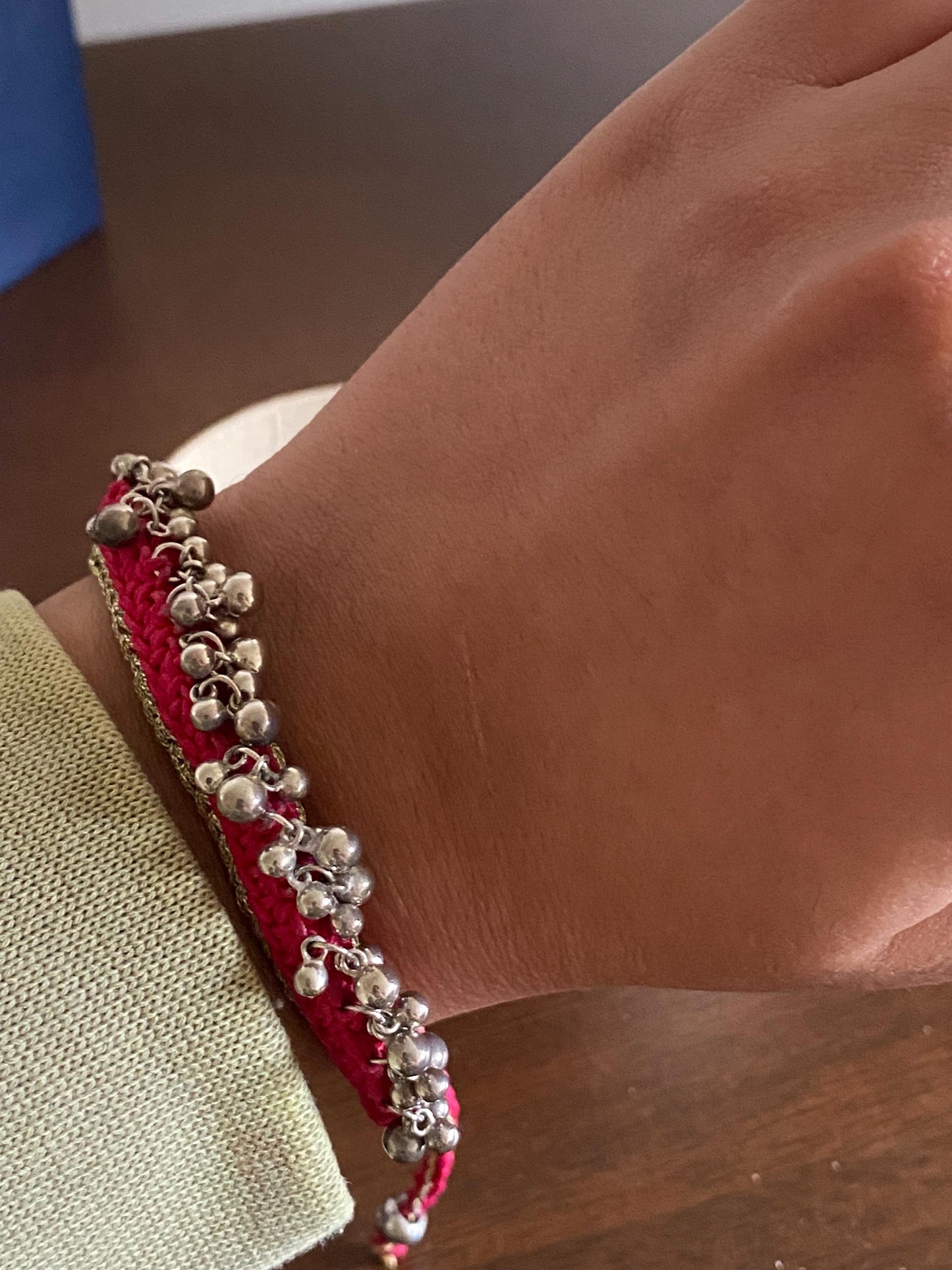 Rare Links of London Effervescence Friendship Bracelet in hot pink and gold, Sterling Silver, Assay Hallmarked