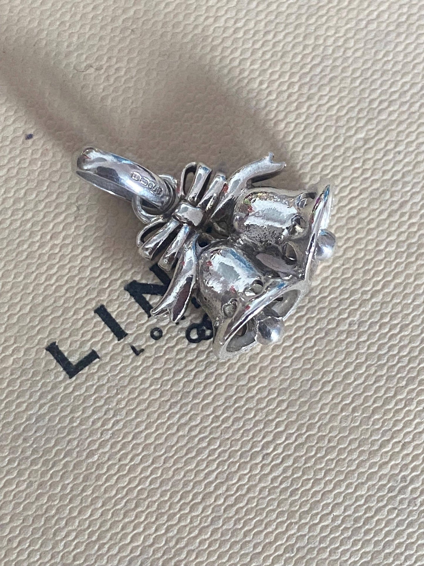 Rare gorgeous Links of London Wedding Bells Charm, Sterling Silver, assay Hallmarked