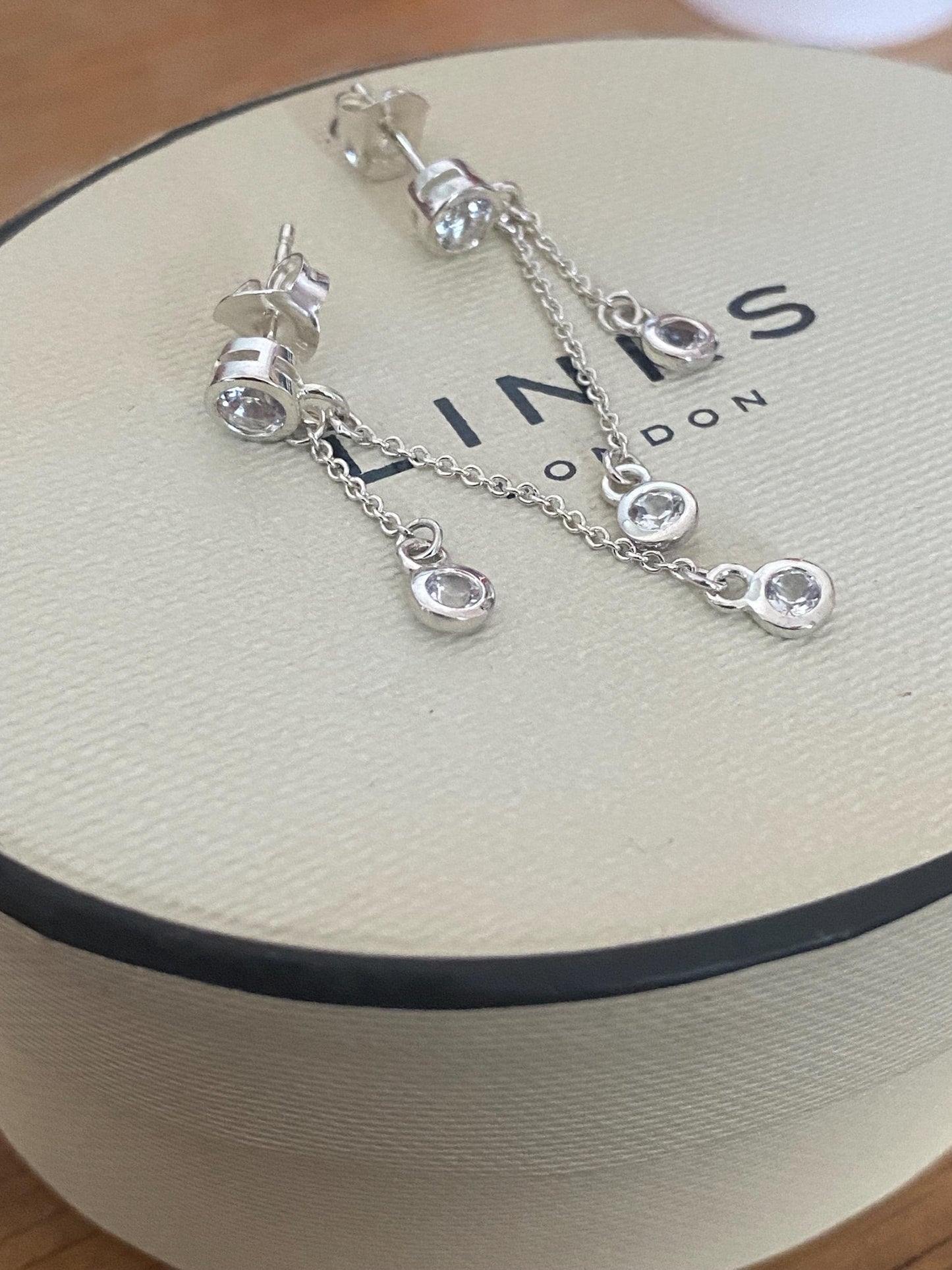 New Links Of London Genuine topaz drop Earrings, sterling silver