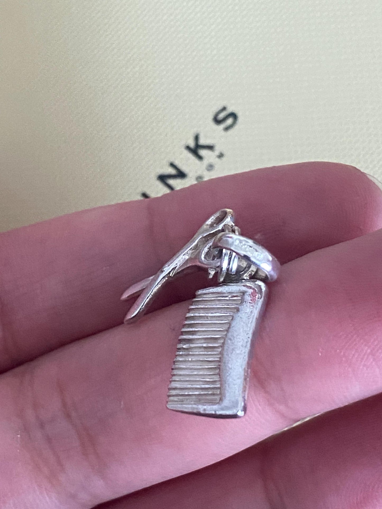 Lovely genuine rare Links of London sterling silver scissors and comb hallmarked charm